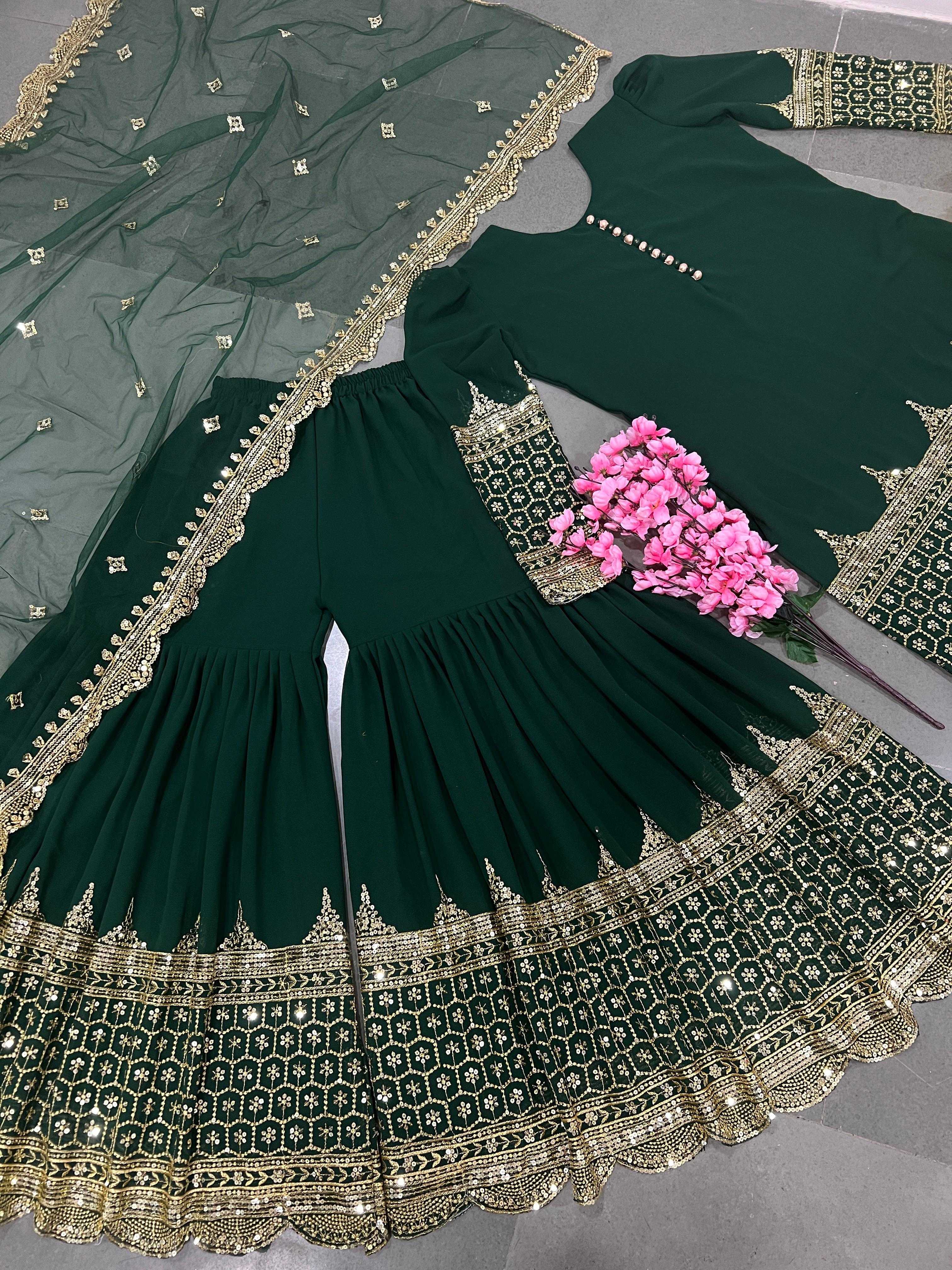 Ynf Georgette KESH499 250 Suits & Dresses Wholesale Sharara Salwar Suits Embroidery Suits Georgette Suit Manufacturer