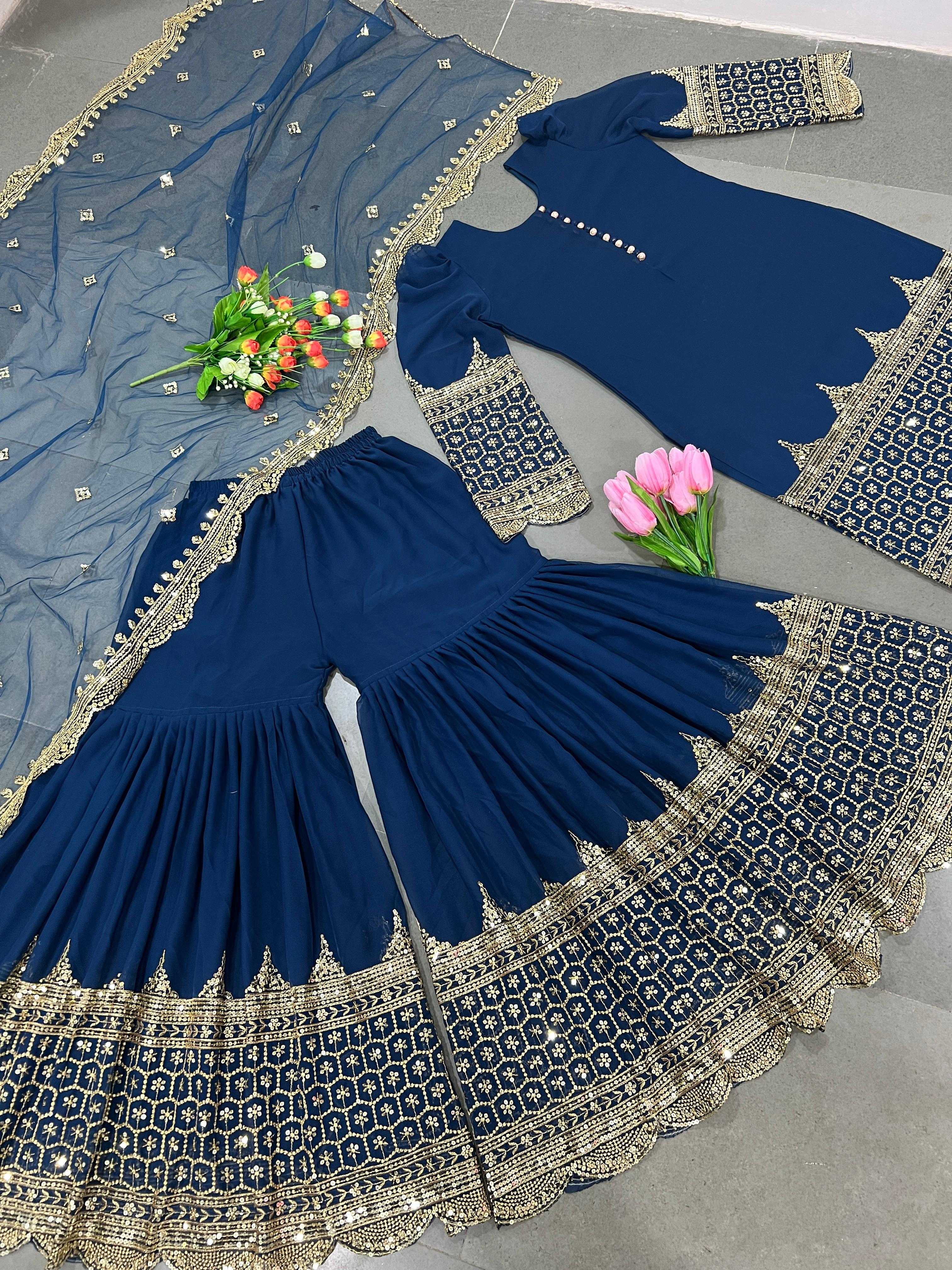 Ynf Georgette KESH499 250 Suits & Dresses Wholesale Sharara Salwar Suits Embroidery Suits Georgette Suit Manufacturer