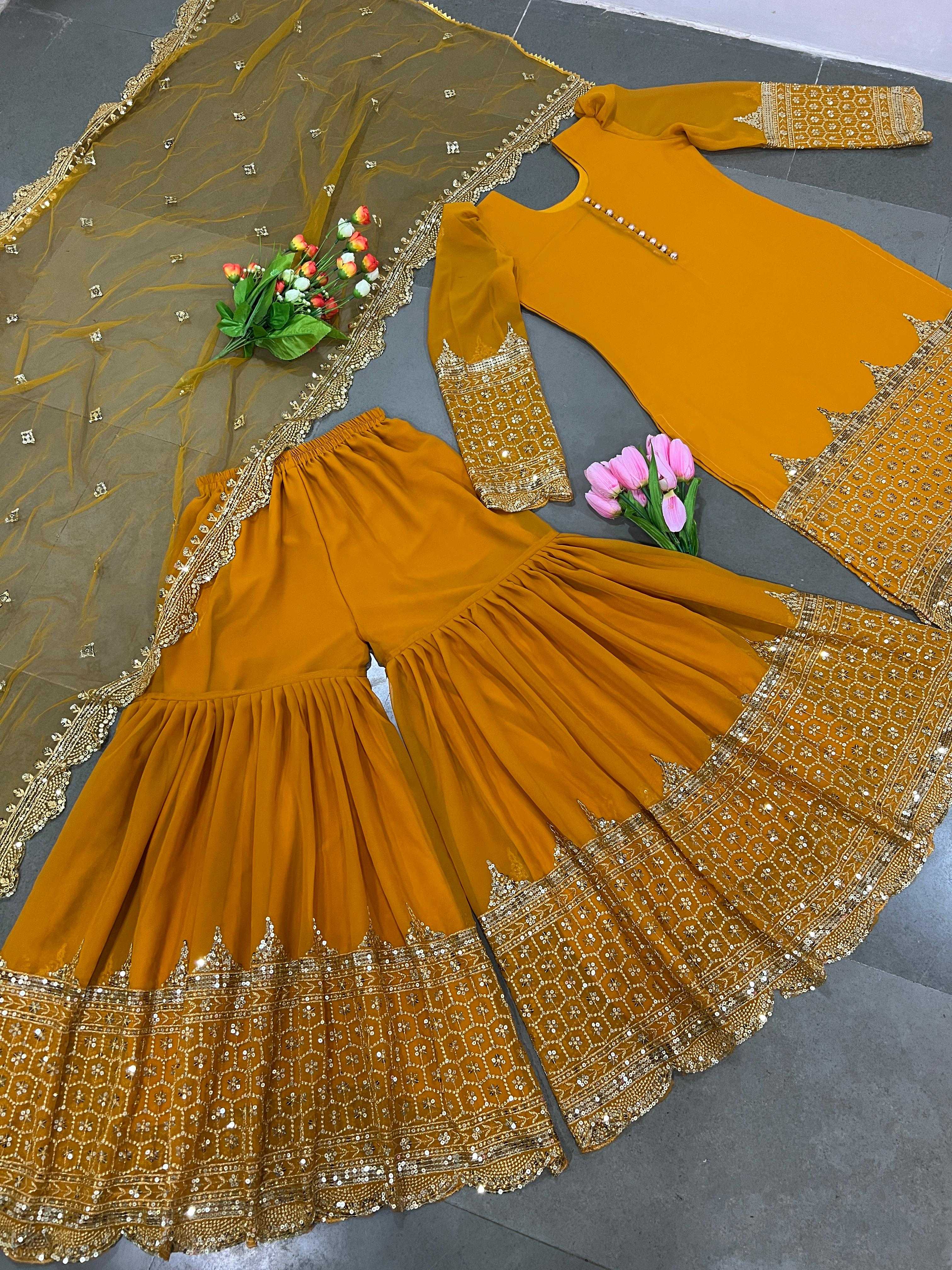 Ynf Georgette KESH499 250 Suits & Dresses Wholesale Sharara Salwar Suits Embroidery Suits Georgette Suit Manufacturer