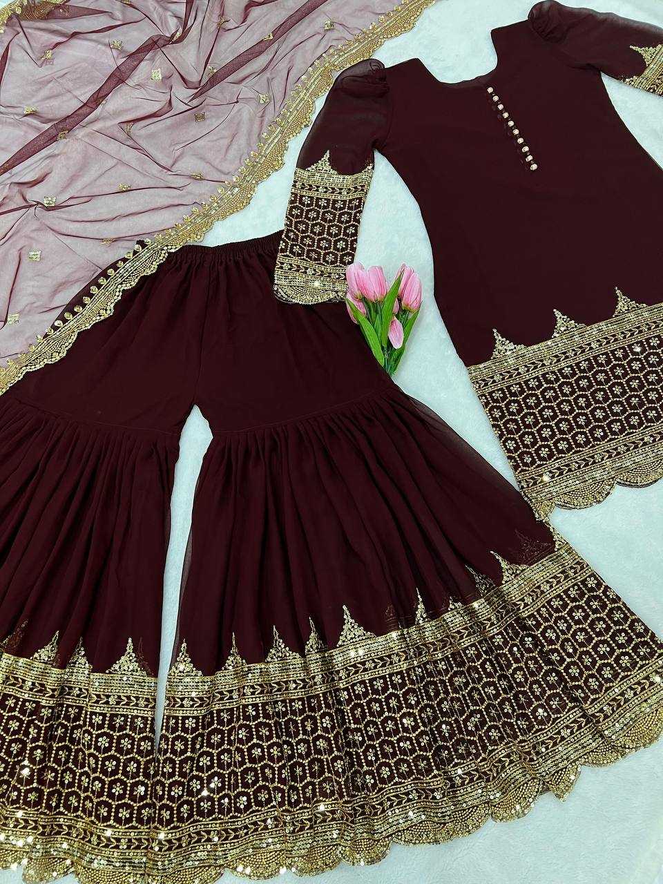 Ynf Georgette KESH499 250 Suits & Dresses Wholesale Sharara Salwar Suits Embroidery Suits Georgette Suit Manufacturer
