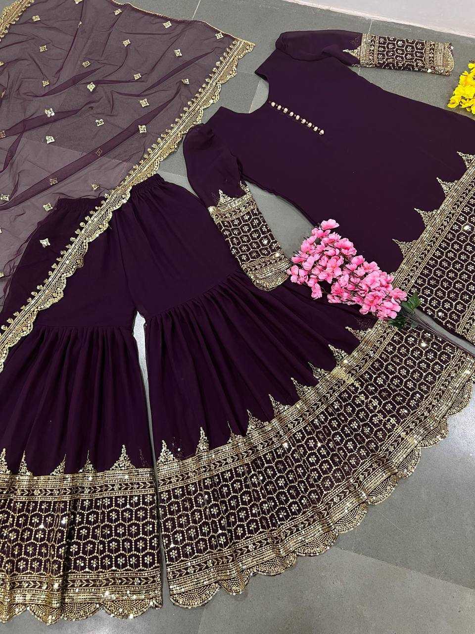 Ynf Georgette KESH499 250 Suits & Dresses Wholesale Sharara Salwar Suits Embroidery Suits Georgette Suit Manufacturer