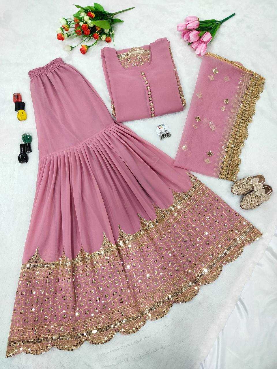 Ynf Georgette KESH499 250 Suits & Dresses Wholesale Sharara Salwar Suits Embroidery Suits Georgette Suit Manufacturer