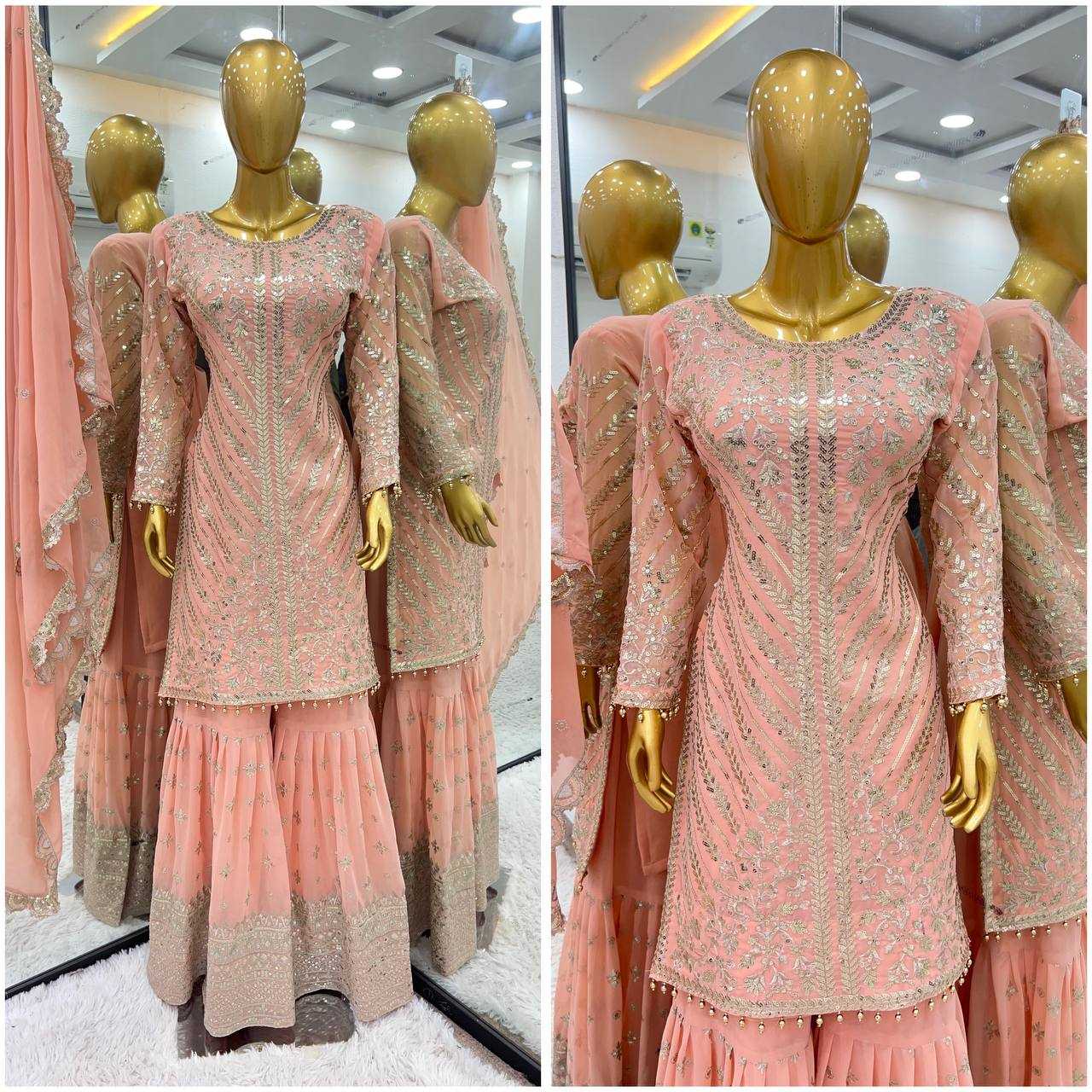 Ynf Georgette KESH499 3099 Suits & Dresses Wholesale Sharara Salwar Suits Embroidery Suits Georgette Suit Manufacturer