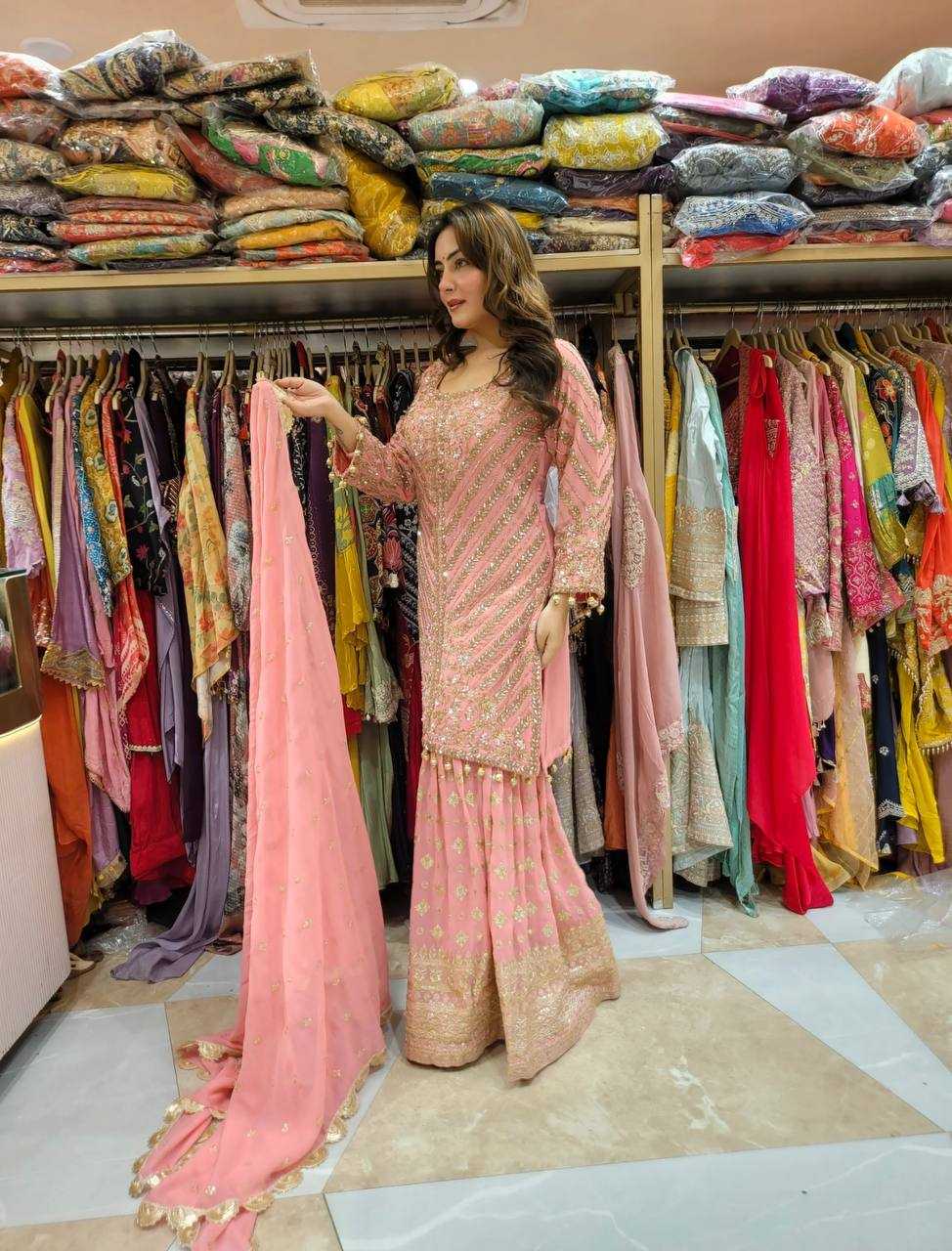 Ynf Georgette KESH499 3099 Suits & Dresses Wholesale Sharara Salwar Suits Embroidery Suits Georgette Suit Manufacturer