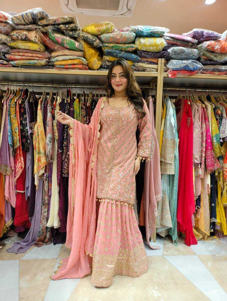 Ynf Georgette KESH499 3099 Suits & Dresses Wholesale Sharara Salwar Suits Embroidery Suits Georgette Suit Manufacturer