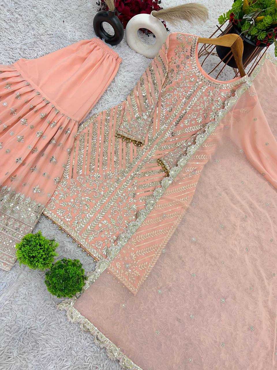 Ynf Georgette KESH499 3099 Suits & Dresses Wholesale Sharara Salwar Suits Embroidery Suits Georgette Suit Manufacturer