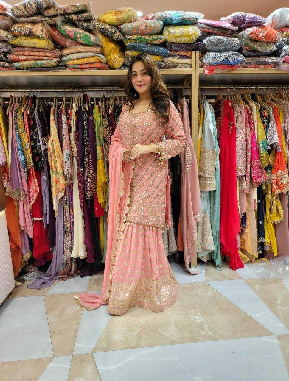 Ynf Georgette KESH499 3099 Suits & Dresses Wholesale Sharara Salwar Suits Embroidery Suits Georgette Suit Manufacturer