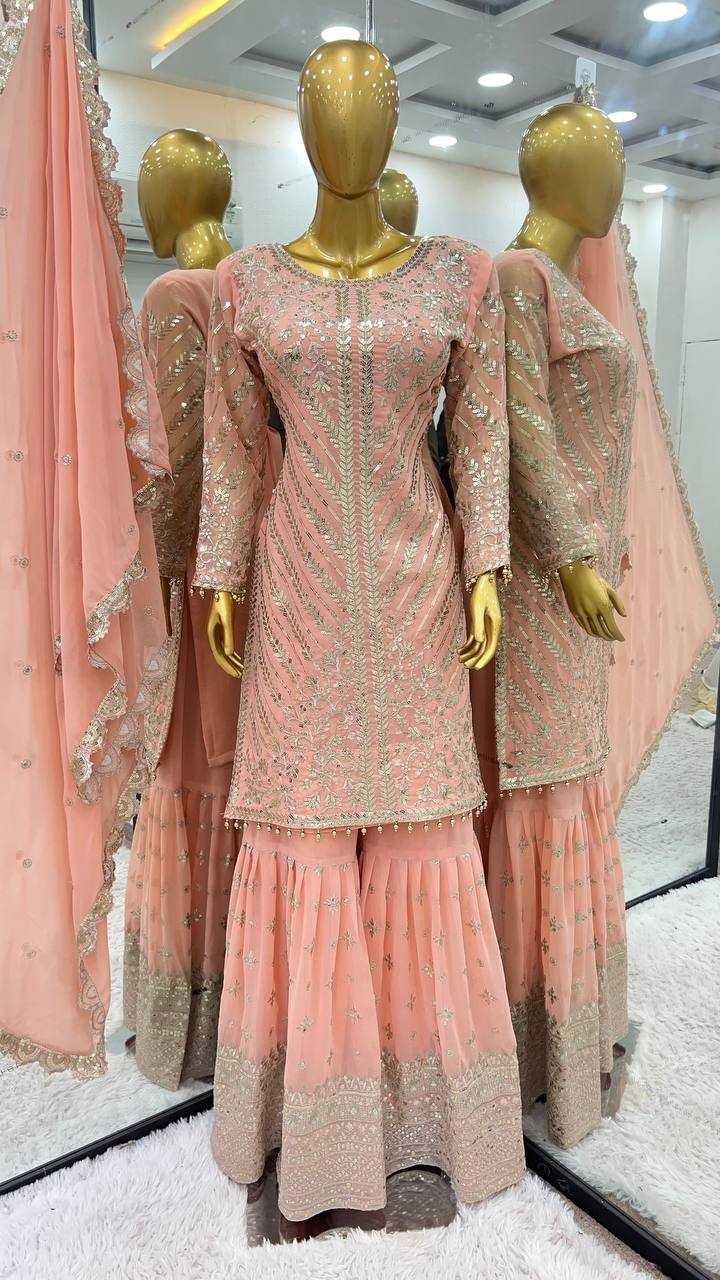 Ynf Georgette KESH499 3099 Suits & Dresses Wholesale Sharara Salwar Suits Embroidery Suits Georgette Suit Manufacturer
