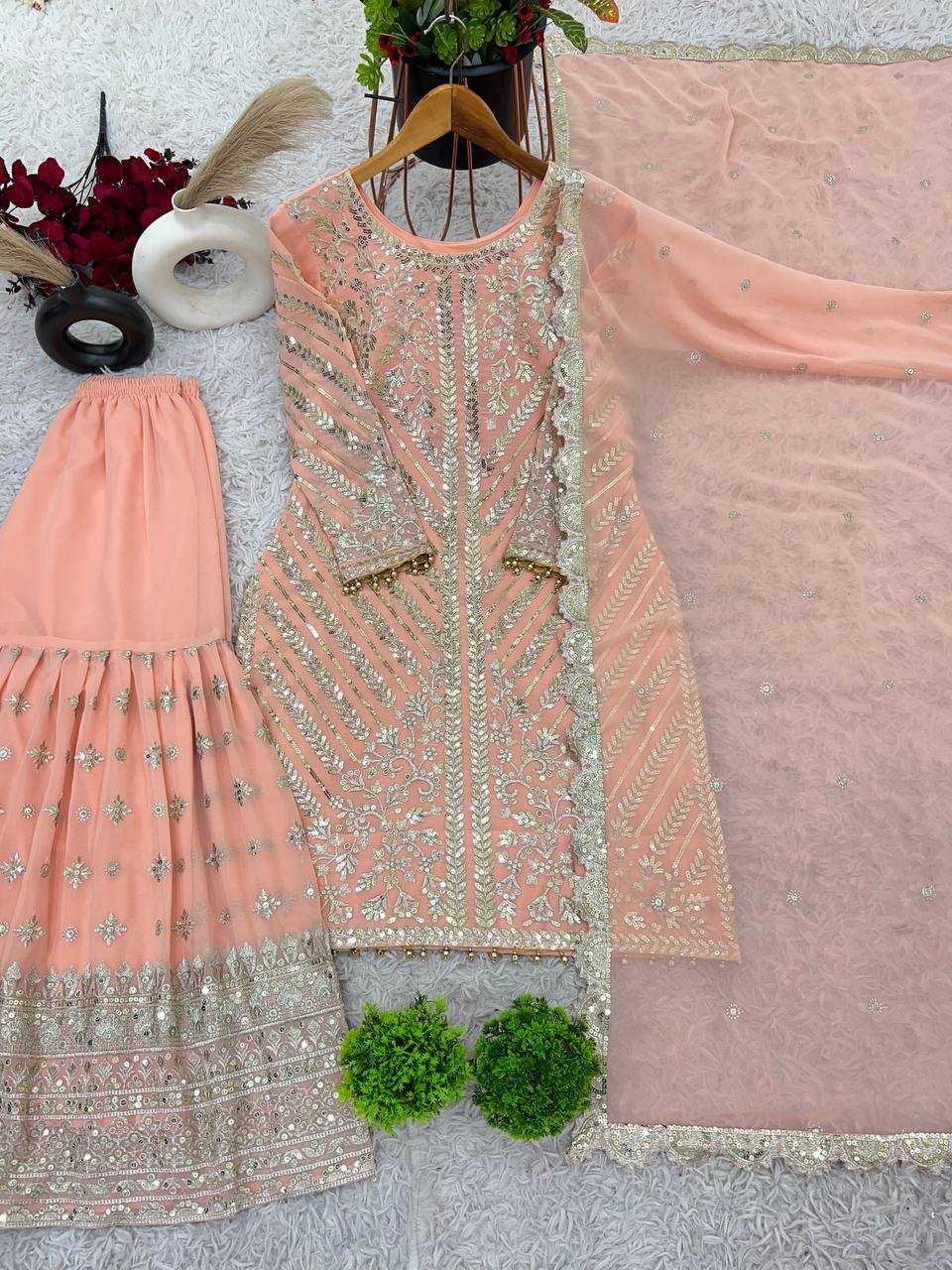 Ynf Georgette KESH499 3099 Suits & Dresses Wholesale Sharara Salwar Suits Embroidery Suits Georgette Suit Manufacturer