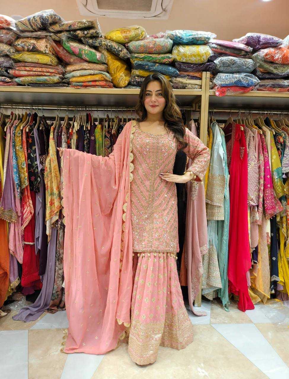Ynf Georgette KESH499 3099 Suits & Dresses Wholesale Sharara Salwar Suits Embroidery Suits Georgette Suit Manufacturer