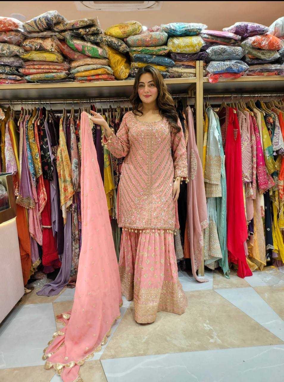 Ynf Georgette KESH499 3099 Suits & Dresses Wholesale Sharara Salwar Suits Embroidery Suits Georgette Suit Manufacturer