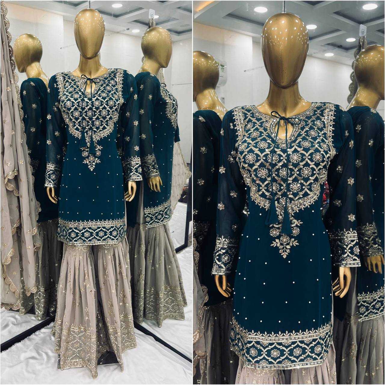 Ynf Georgette KESH499 3110 Suits & Dresses Wholesale Sharara Salwar Suits Embroidery Suits Party wear suits Manufacturer