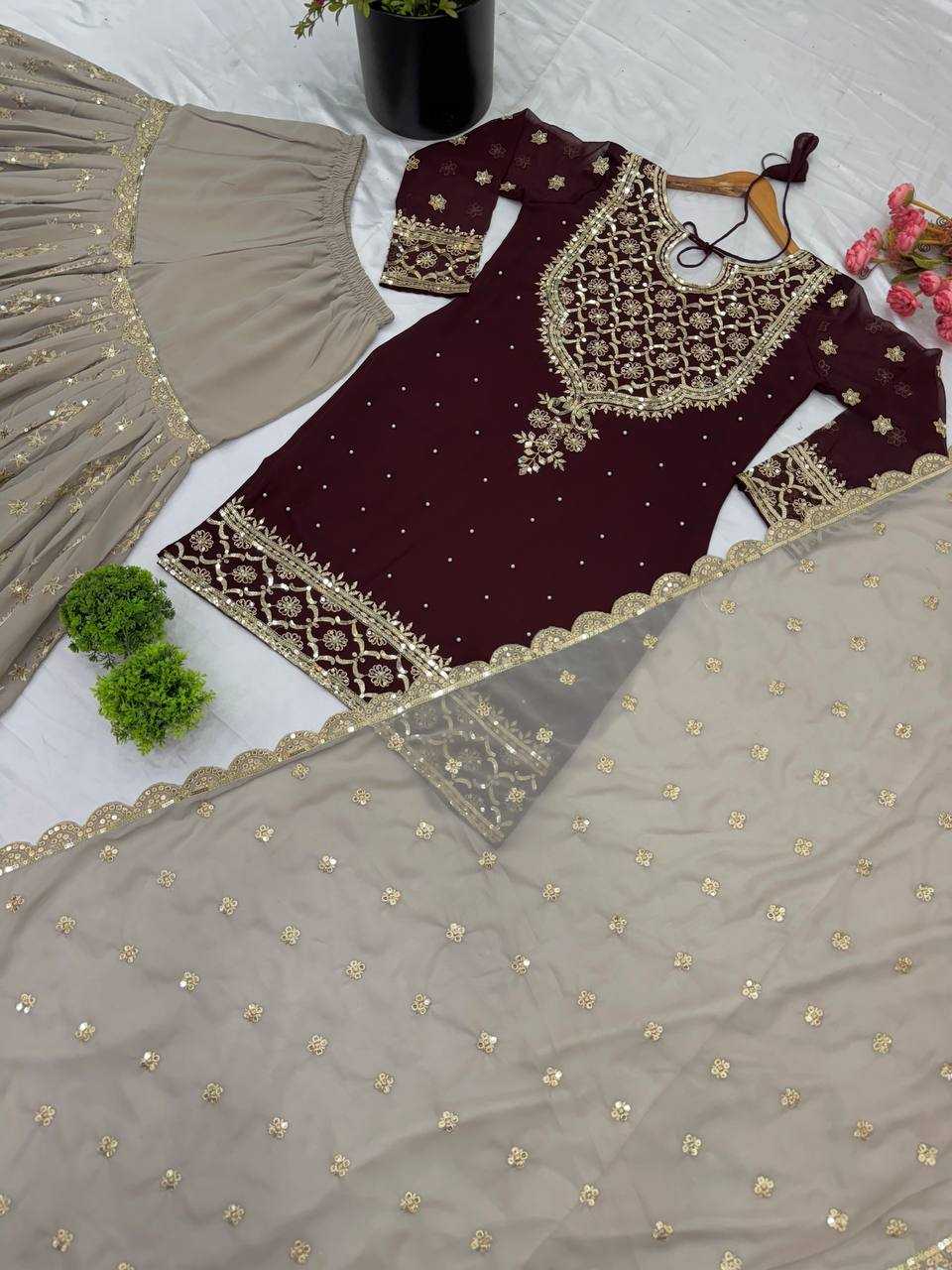 Ynf Georgette KESH499 3110 Suits & Dresses Wholesale Sharara Salwar Suits Embroidery Suits Party wear suits Manufacturer