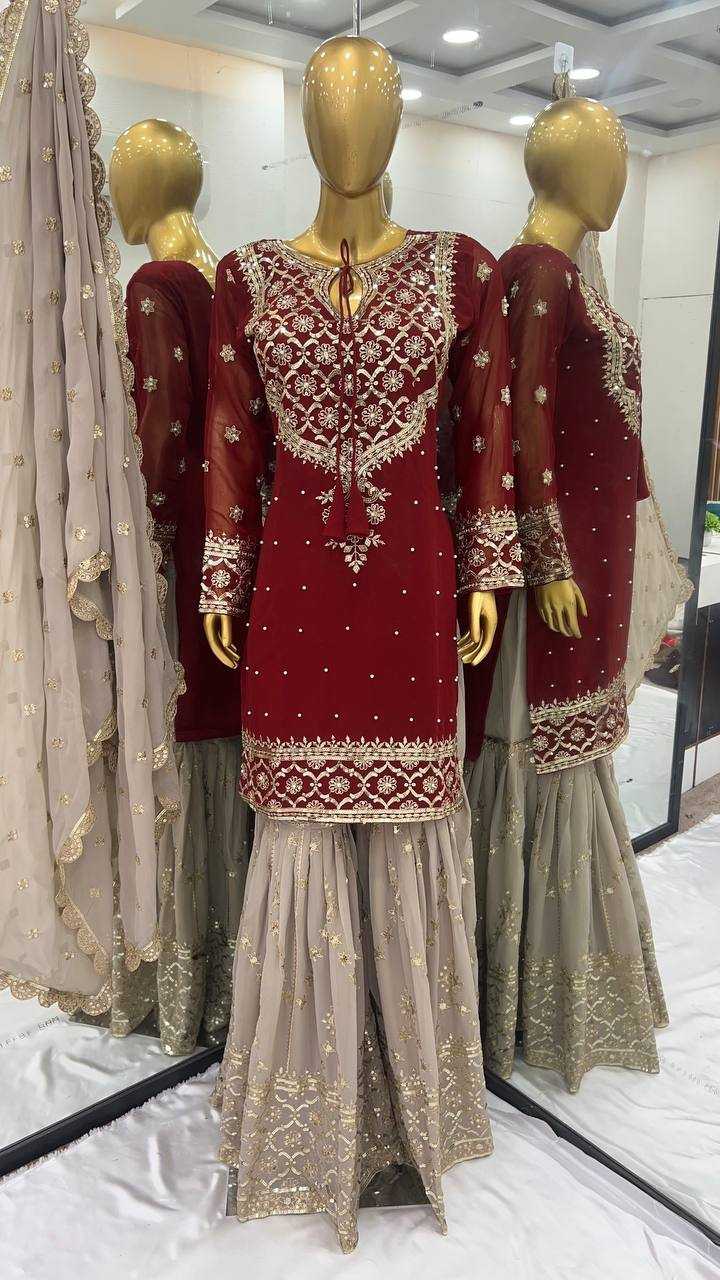 Ynf Georgette KESH499 3110 Suits & Dresses Wholesale Sharara Salwar Suits Embroidery Suits Party wear suits Manufacturer