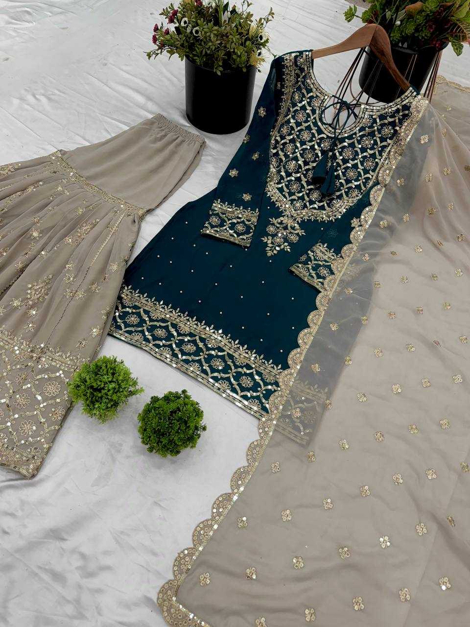 Ynf Georgette KESH499 3110 Suits & Dresses Wholesale Sharara Salwar Suits Embroidery Suits Party wear suits Manufacturer