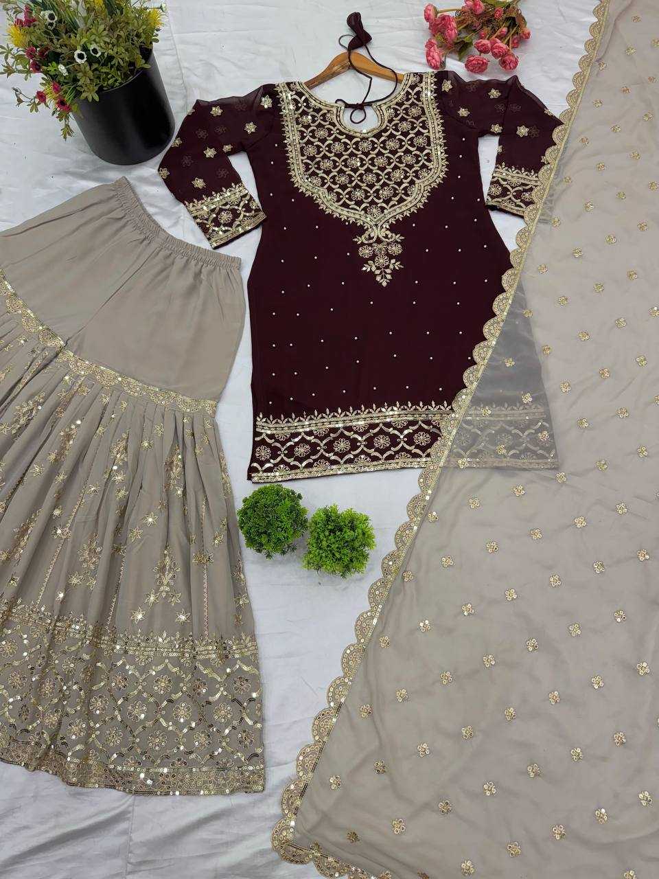Ynf Georgette KESH499 3110 Suits & Dresses Wholesale Sharara Salwar Suits Embroidery Suits Party wear suits Manufacturer