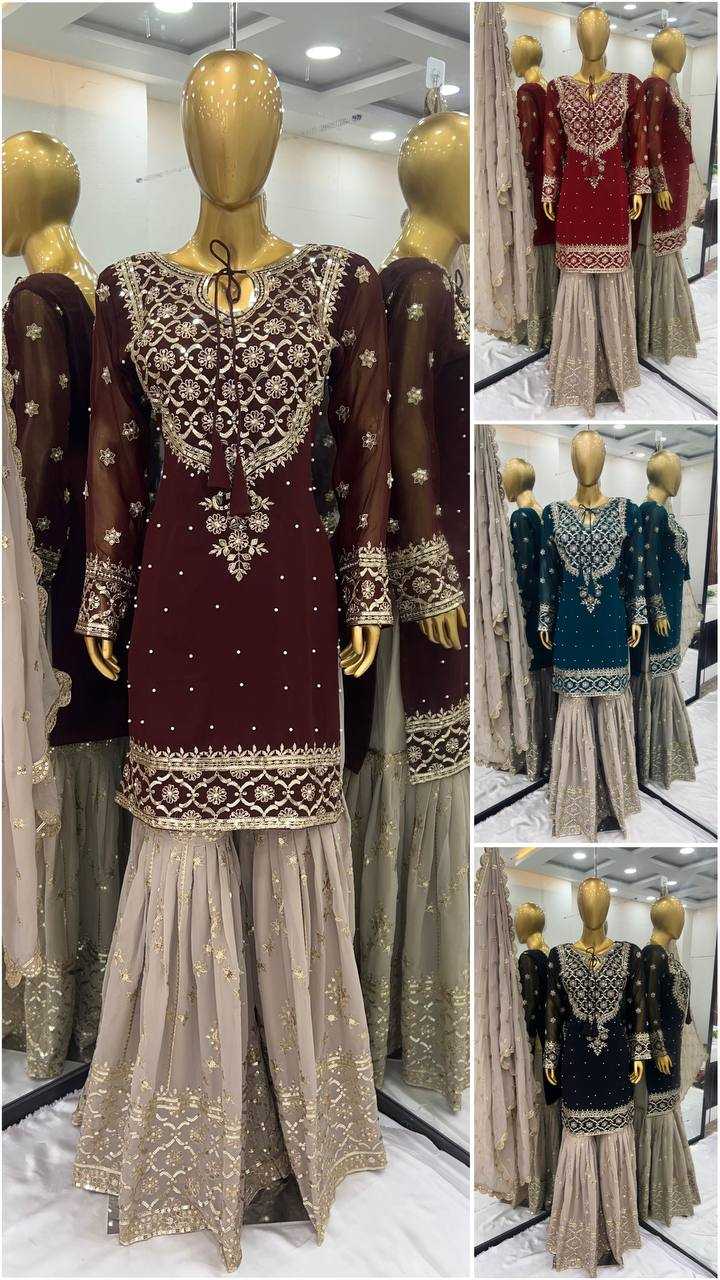 Ynf Georgette KESH499 3110 Suits & Dresses Wholesale Sharara Salwar Suits Embroidery Suits Party wear suits Manufacturer