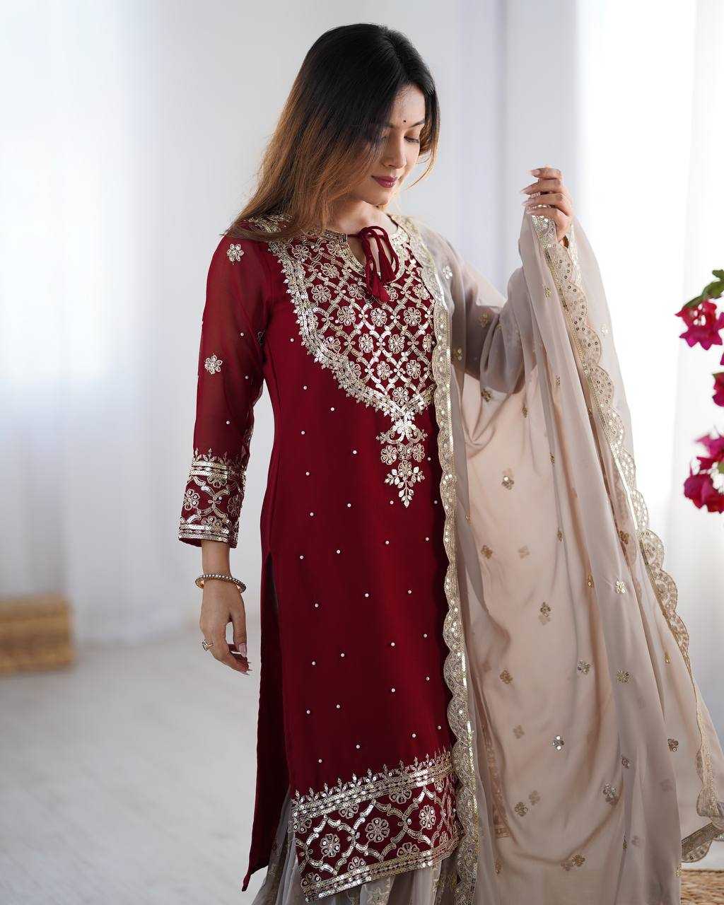 Ynf Georgette KESH499 3110 Suits & Dresses Wholesale Sharara Salwar Suits Embroidery Suits Party wear suits Manufacturer