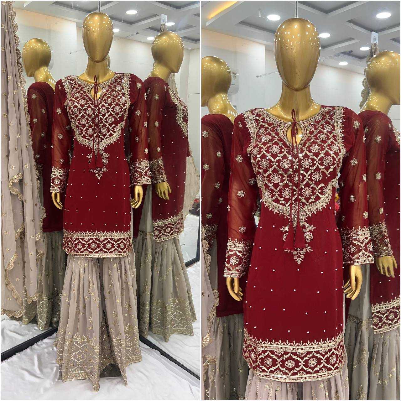 Ynf Georgette KESH499 3110 Suits & Dresses Wholesale Sharara Salwar Suits Embroidery Suits Party wear suits Manufacturer