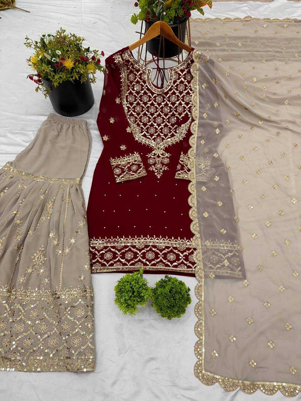 Ynf Georgette KESH499 3110 Suits & Dresses Wholesale Sharara Salwar Suits Embroidery Suits Party wear suits Manufacturer