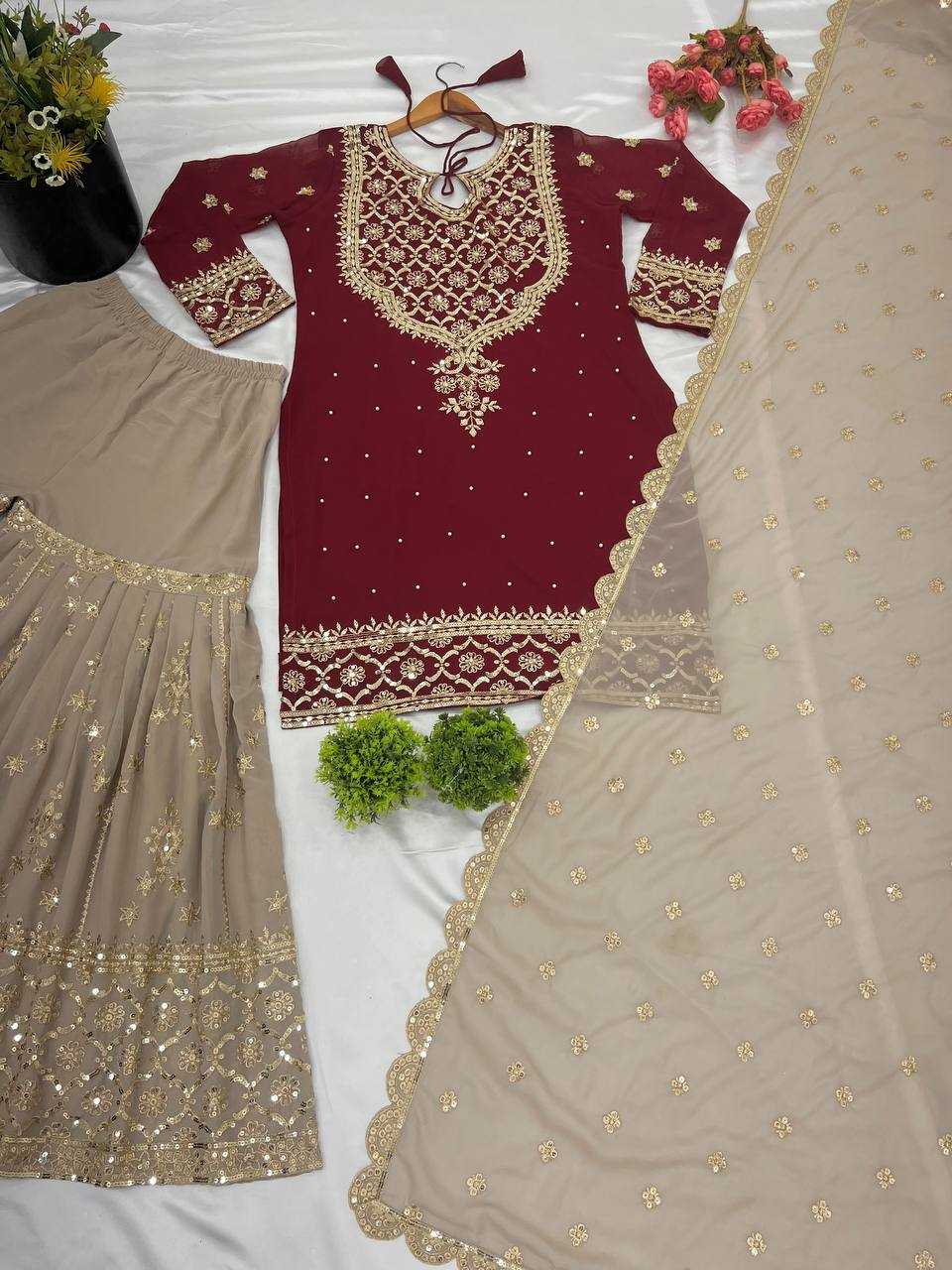 Ynf Georgette KESH499 3110 Suits & Dresses Wholesale Sharara Salwar Suits Embroidery Suits Party wear suits Manufacturer