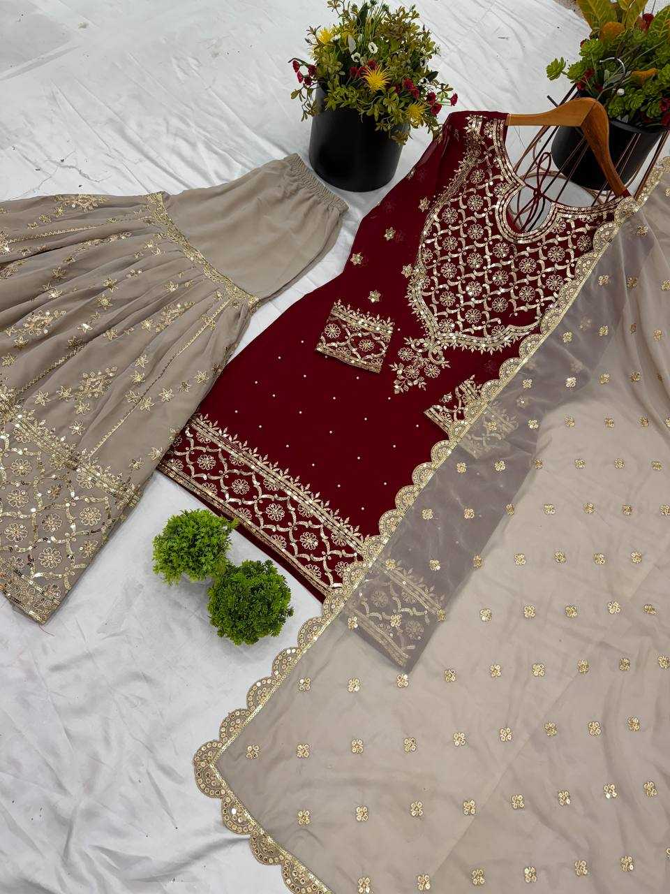 Ynf Georgette KESH499 3110 Suits & Dresses Wholesale Sharara Salwar Suits Embroidery Suits Party wear suits Manufacturer