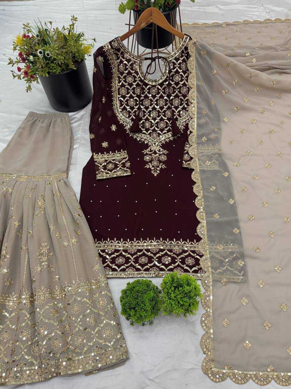 Ynf Georgette KESH499 3110 Suits & Dresses Wholesale Sharara Salwar Suits Embroidery Suits Party wear suits Manufacturer