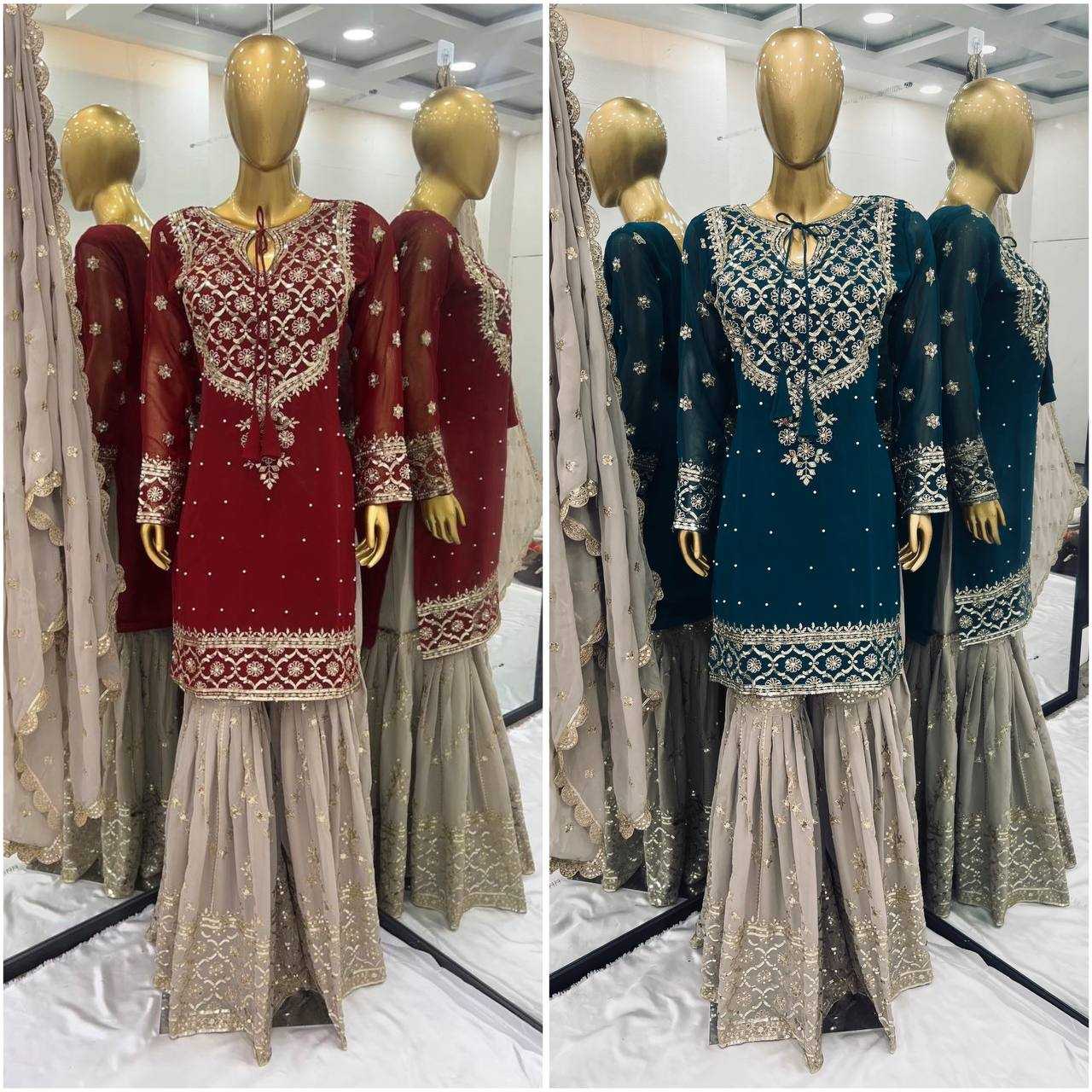 Ynf Georgette KESH499 3110 Suits & Dresses Wholesale Sharara Salwar Suits Embroidery Suits Party wear suits Manufacturer