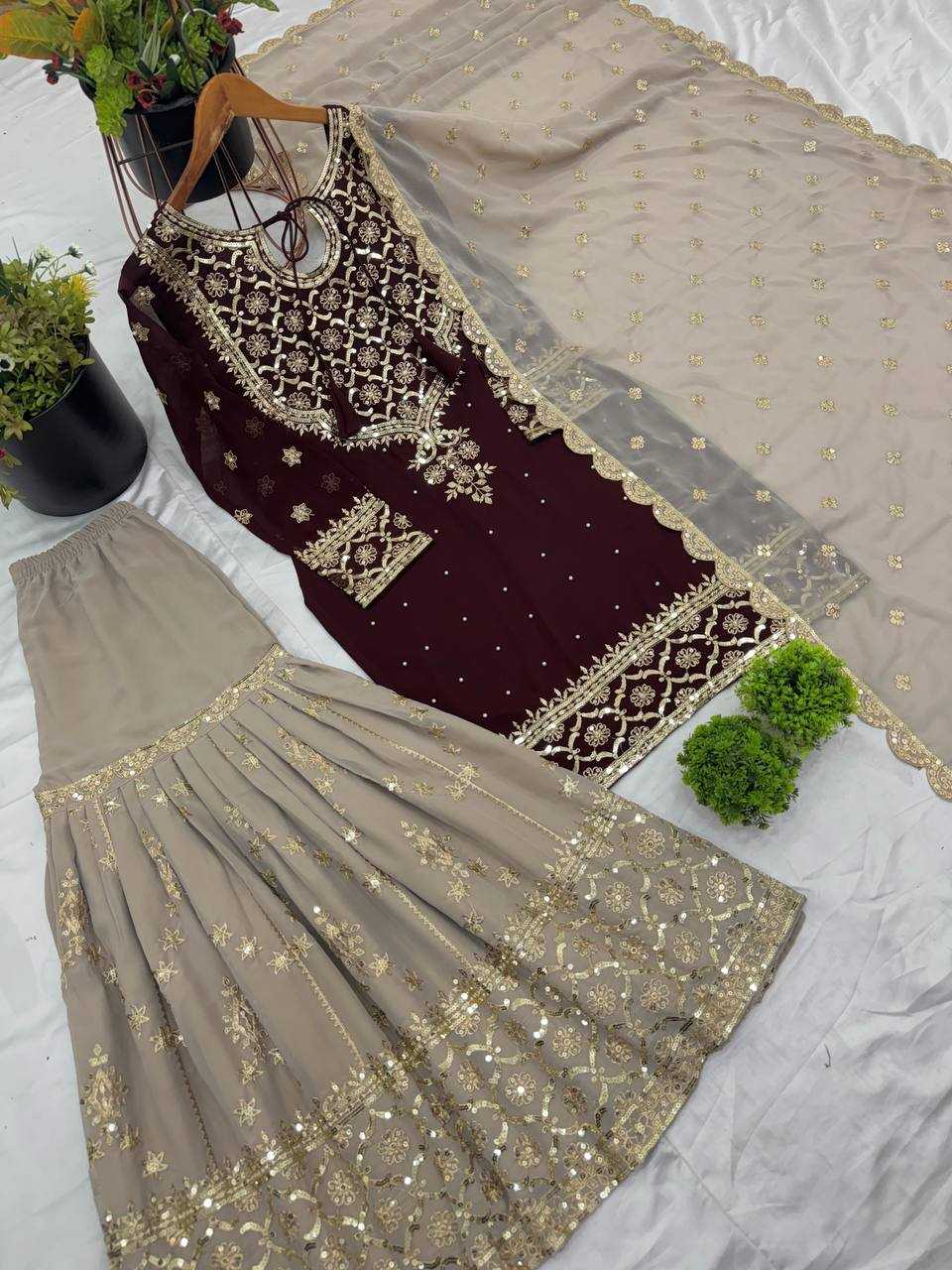 Ynf Georgette KESH499 3110 Suits & Dresses Wholesale Sharara Salwar Suits Embroidery Suits Party wear suits Manufacturer