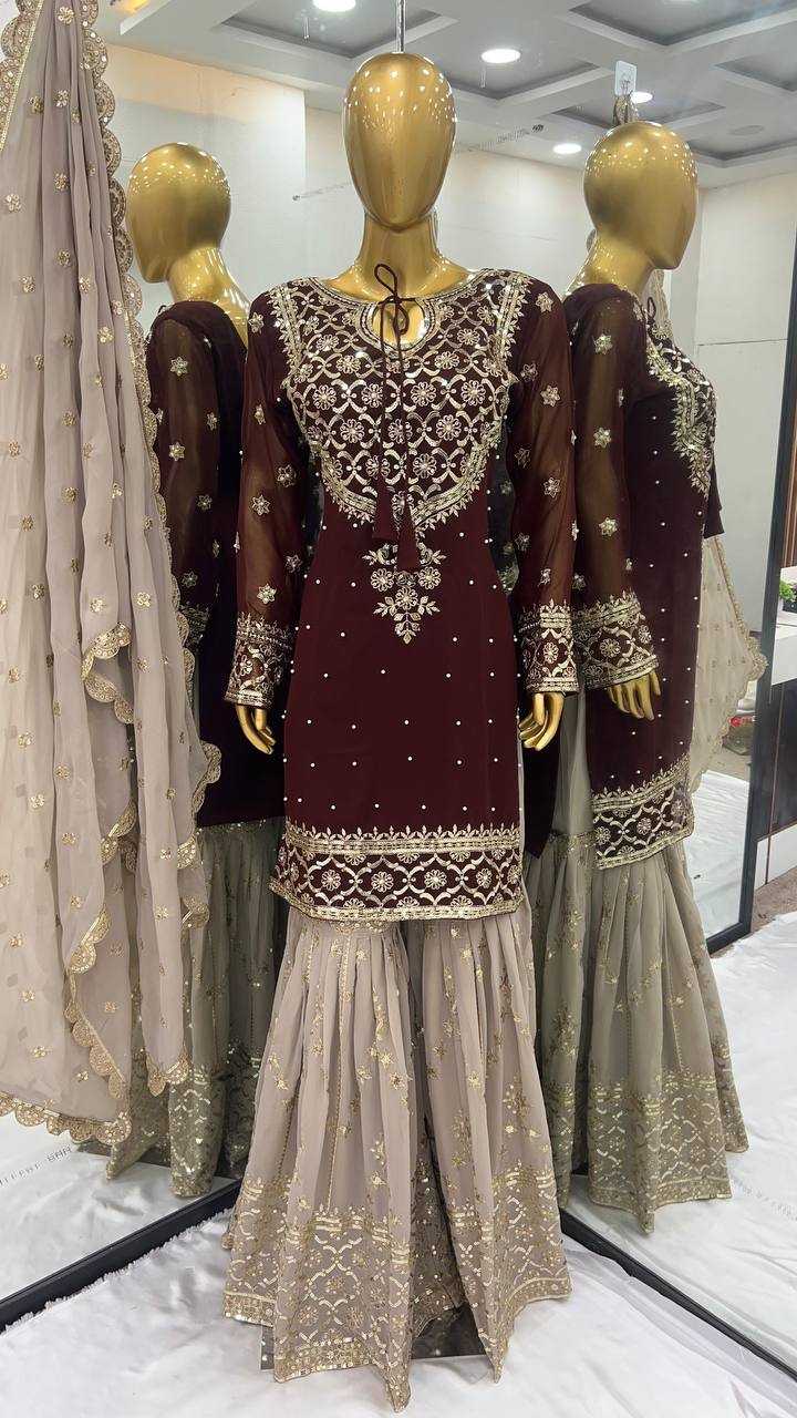 Ynf Georgette KESH499 3110 Suits & Dresses Wholesale Sharara Salwar Suits Embroidery Suits Party wear suits Manufacturer