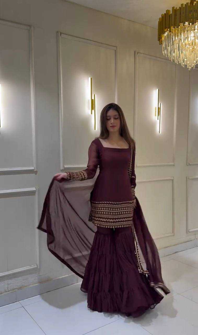 Ynf Georgette KESH499 413 Suits & Dresses Wholesale Sharara Salwar Suits Embroidery Suits Georgette Suit Manufacturer