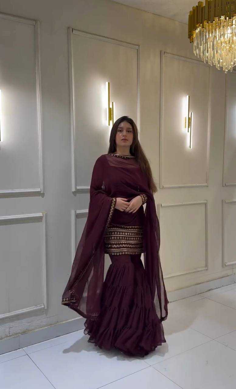 Ynf Georgette KESH499 413 Suits & Dresses Wholesale Sharara Salwar Suits Embroidery Suits Georgette Suit Manufacturer