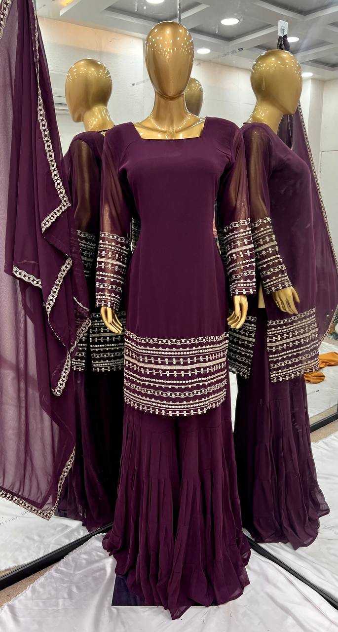 Ynf Georgette KESH499 413 Suits & Dresses Wholesale Sharara Salwar Suits Embroidery Suits Georgette Suit Manufacturer