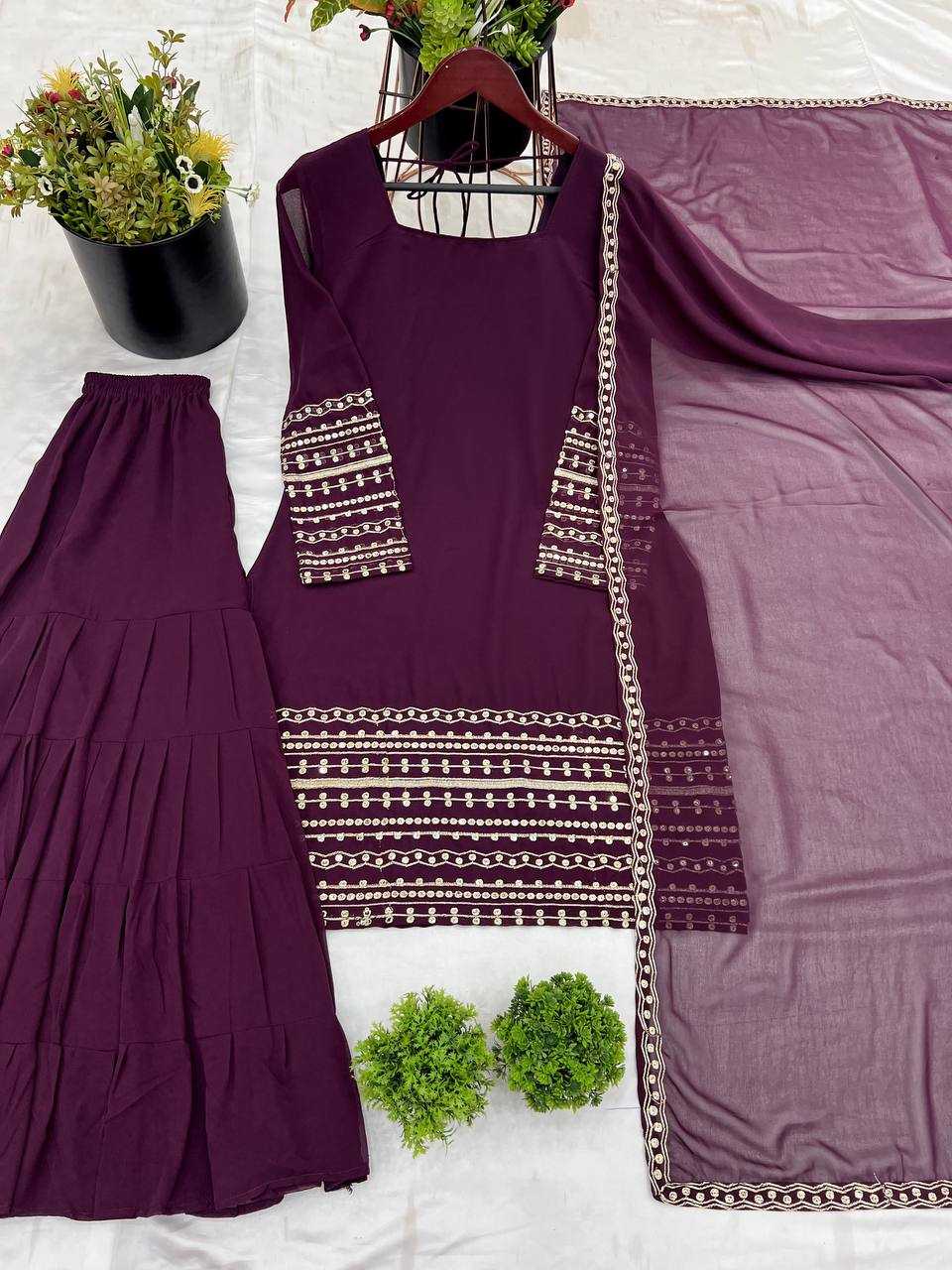 Ynf Georgette KESH499 413 Suits & Dresses Wholesale Sharara Salwar Suits Embroidery Suits Georgette Suit Manufacturer