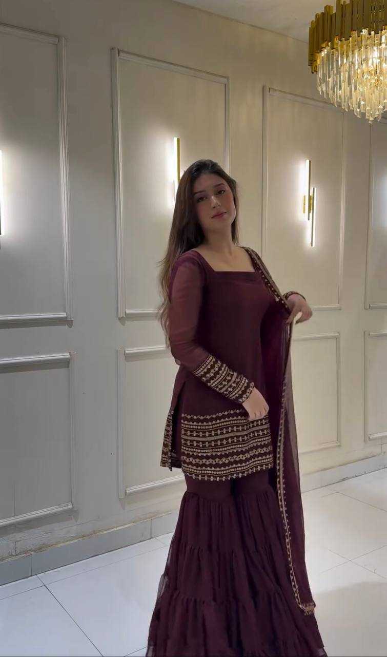 Ynf Georgette KESH499 413 Suits & Dresses Wholesale Sharara Salwar Suits Embroidery Suits Georgette Suit Manufacturer