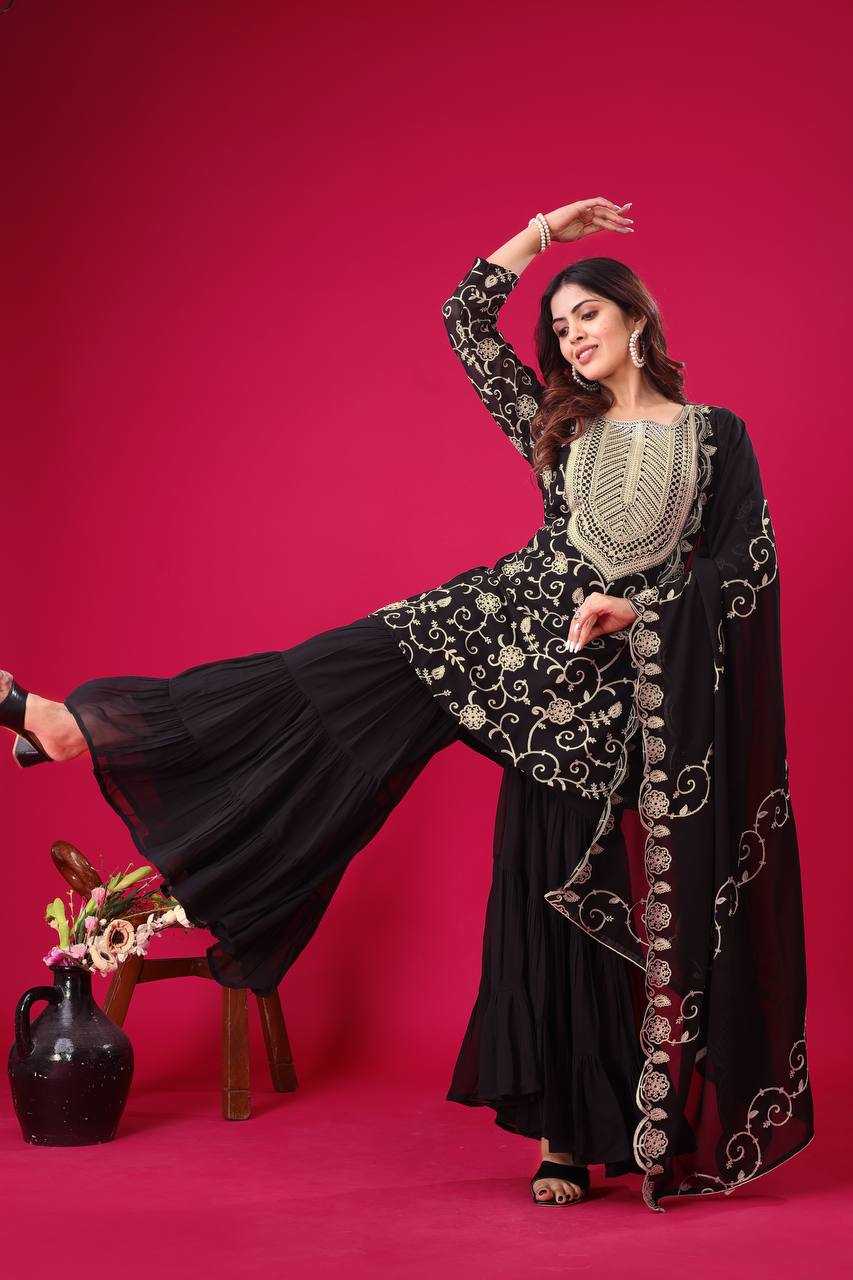 Ynf Georgette KESH499 5005 Suits & Dresses Wholesale Sharara Salwar Suits Embroidery Suits Georgette Suit Manufacturer