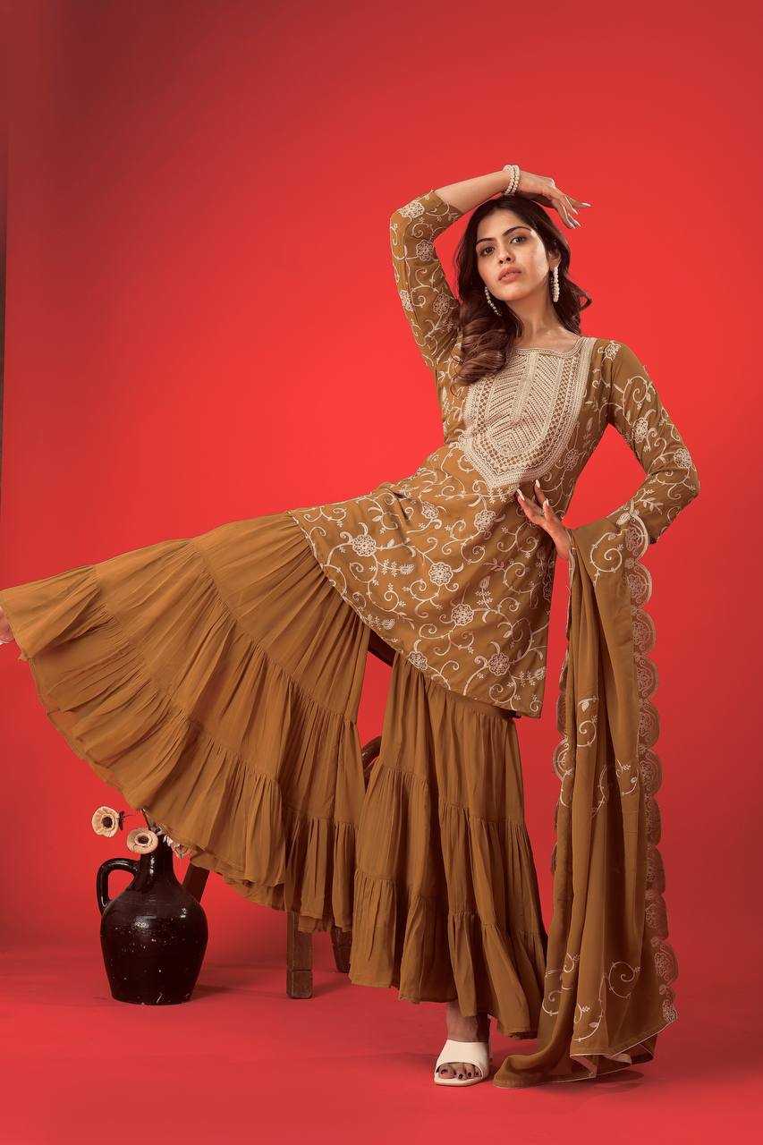 Ynf Georgette KESH499 5005 Suits & Dresses Wholesale Sharara Salwar Suits Embroidery Suits Georgette Suit Manufacturer
