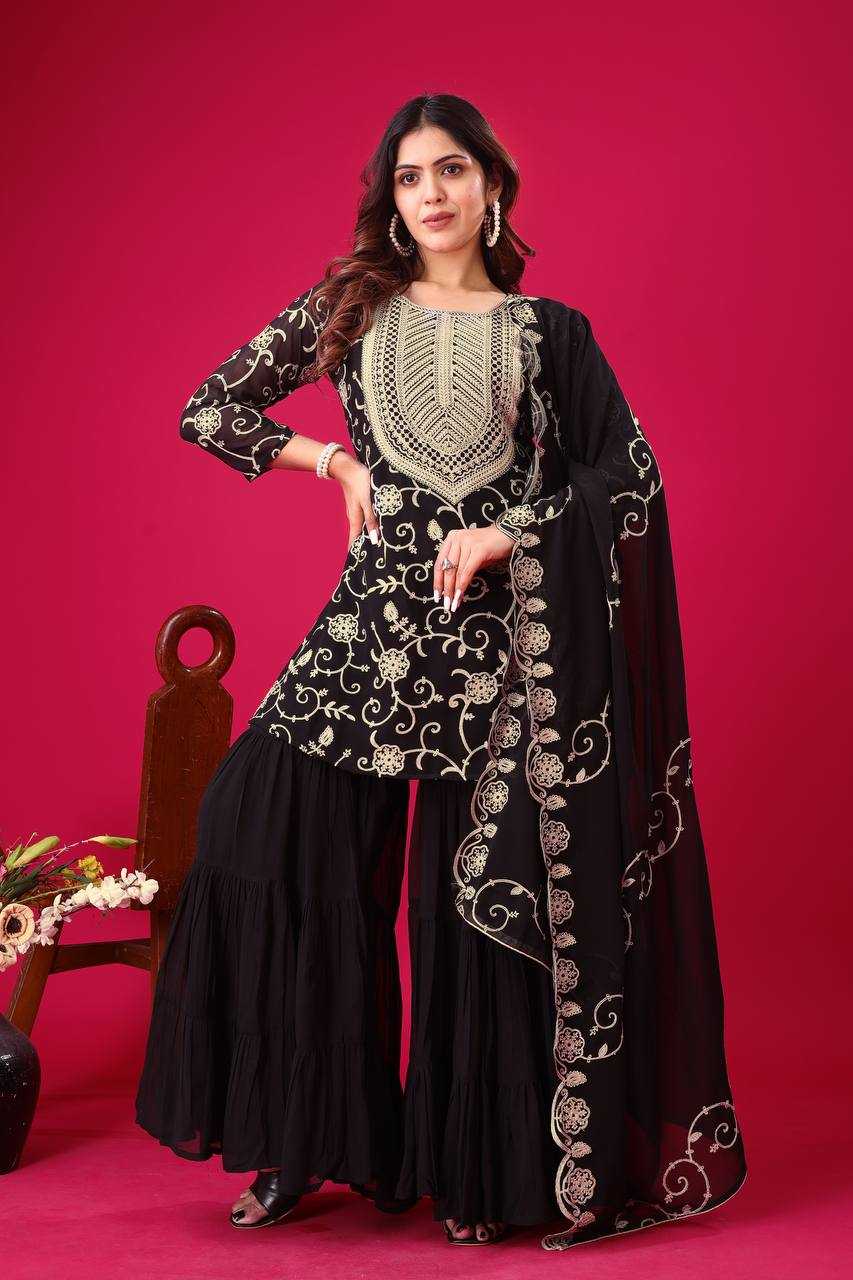 Ynf Georgette KESH499 5005 Suits & Dresses Wholesale Sharara Salwar Suits Embroidery Suits Georgette Suit Manufacturer