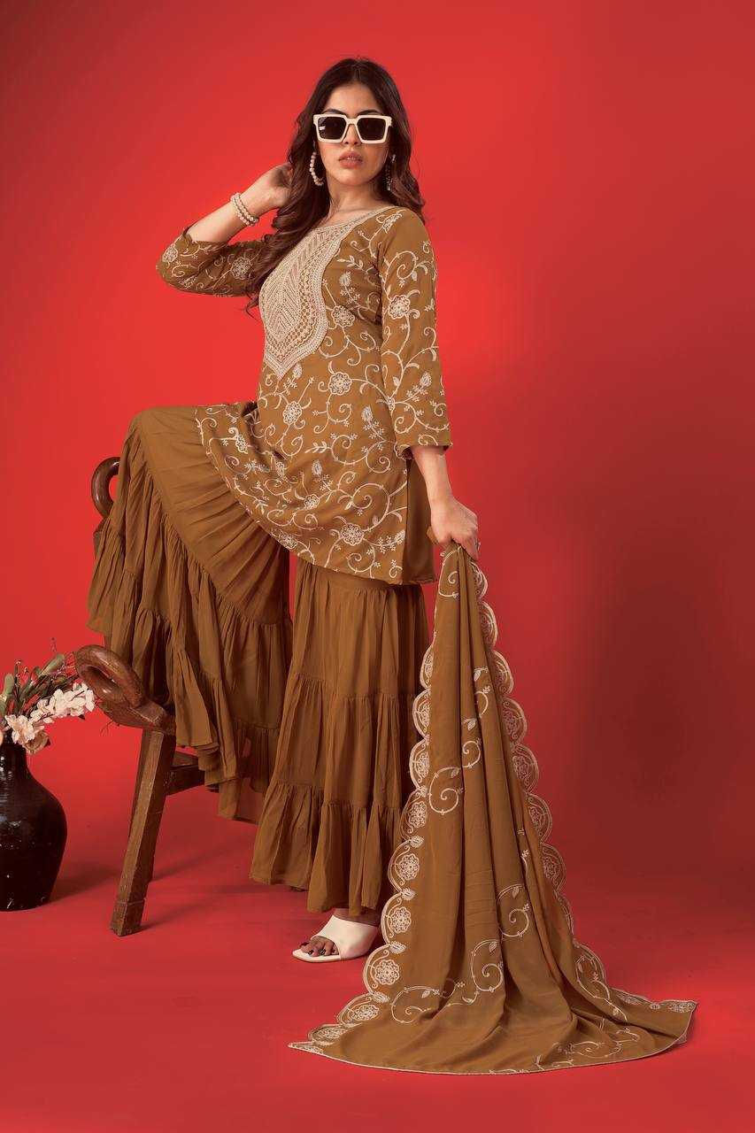 Ynf Georgette KESH499 5005 Suits & Dresses Wholesale Sharara Salwar Suits Embroidery Suits Georgette Suit Manufacturer