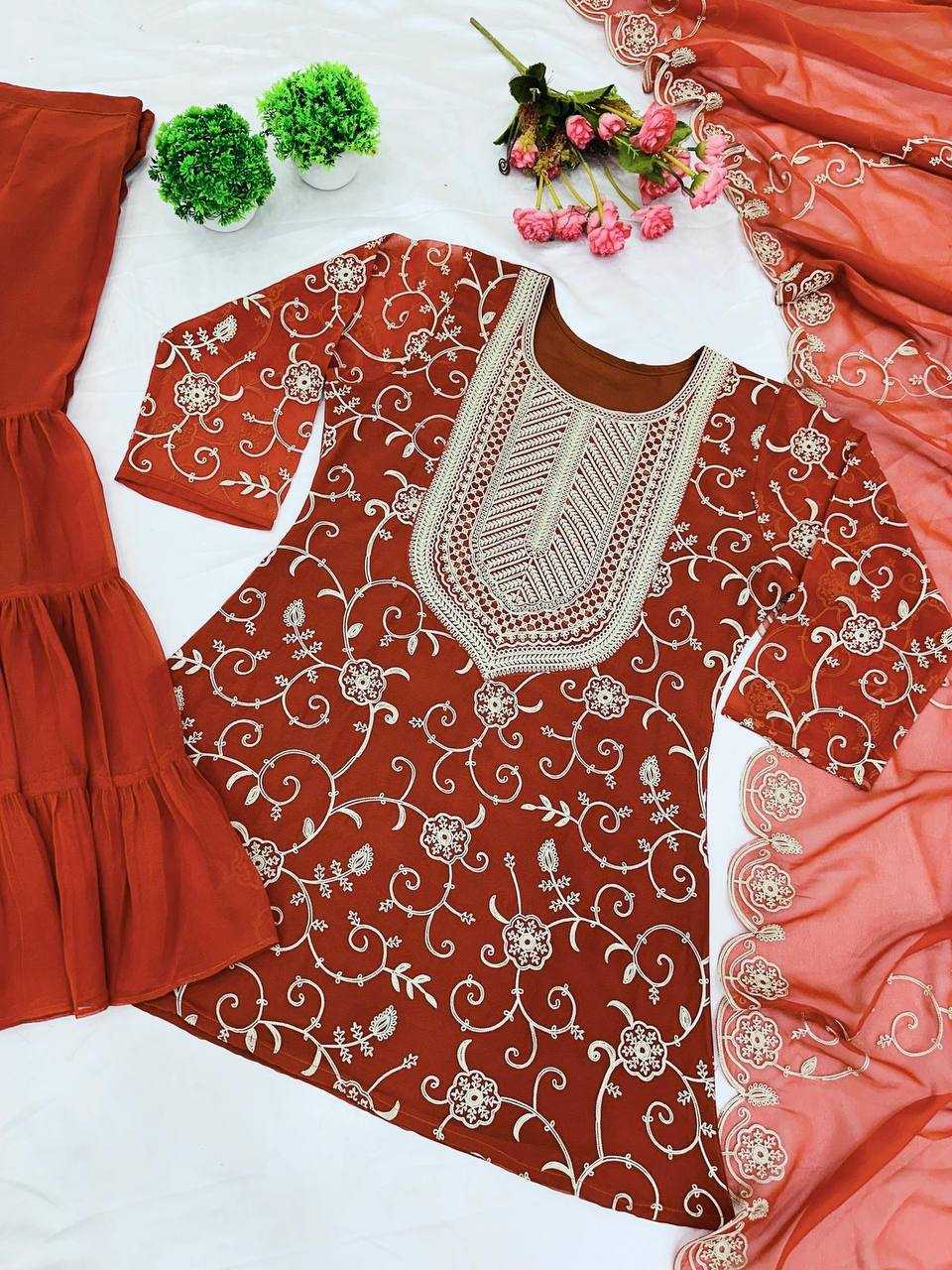 Ynf Georgette KESH499 5005 Suits & Dresses Wholesale Sharara Salwar Suits Embroidery Suits Georgette Suit Manufacturer