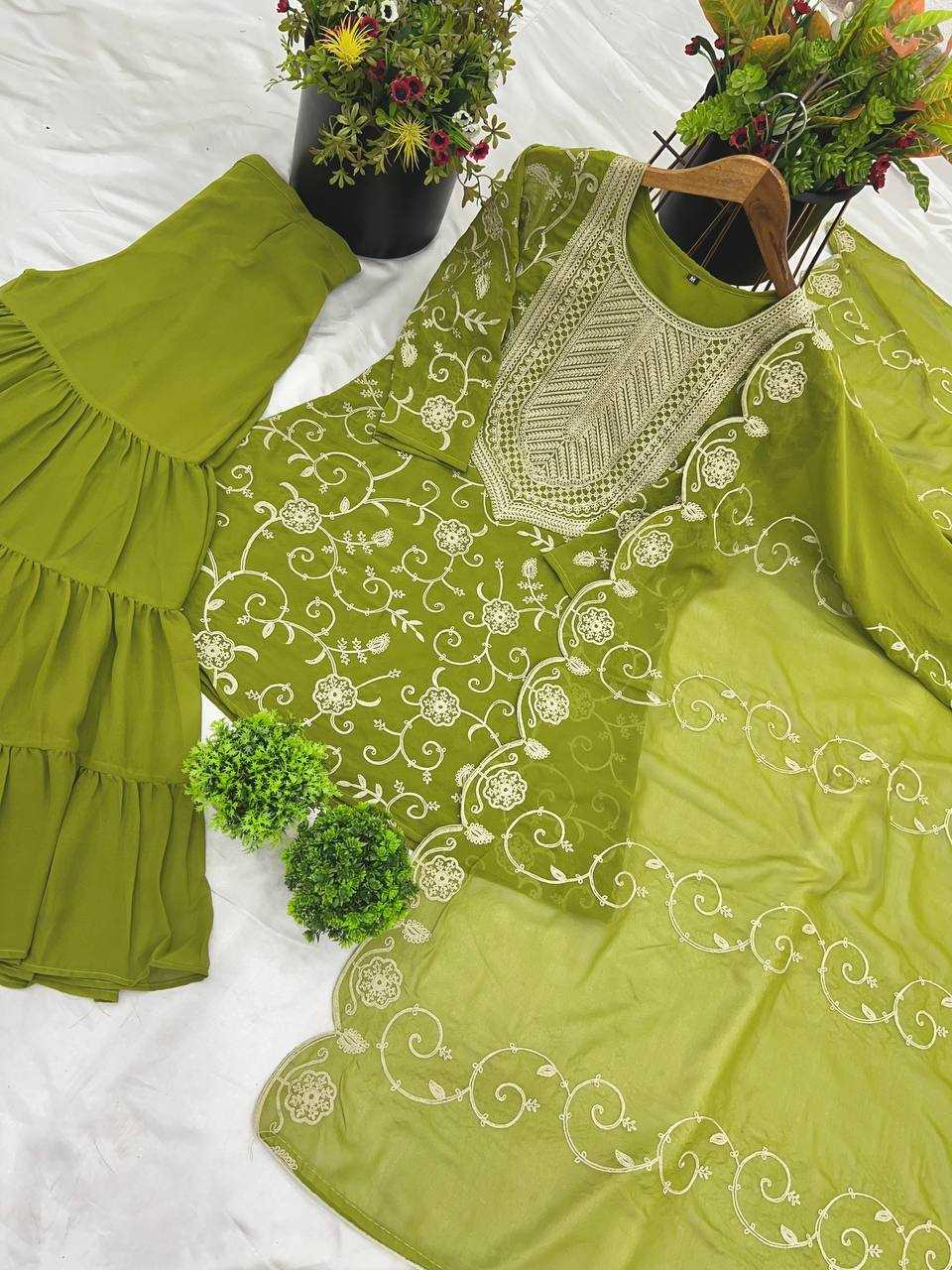 Ynf Georgette KESH499 5005 Suits & Dresses Wholesale Sharara Salwar Suits Embroidery Suits Georgette Suit Manufacturer
