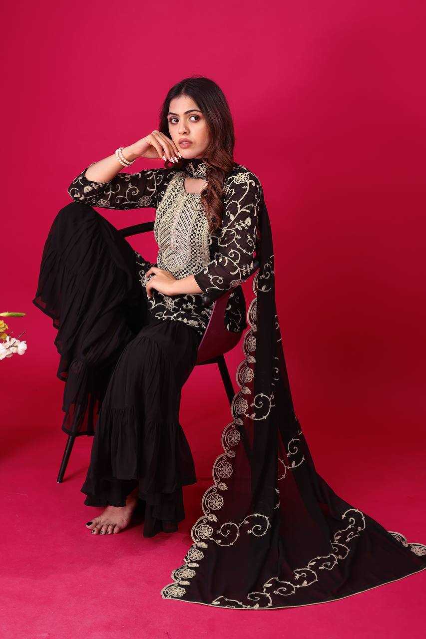 Ynf Georgette KESH499 5005 Suits & Dresses Wholesale Sharara Salwar Suits Embroidery Suits Georgette Suit Manufacturer