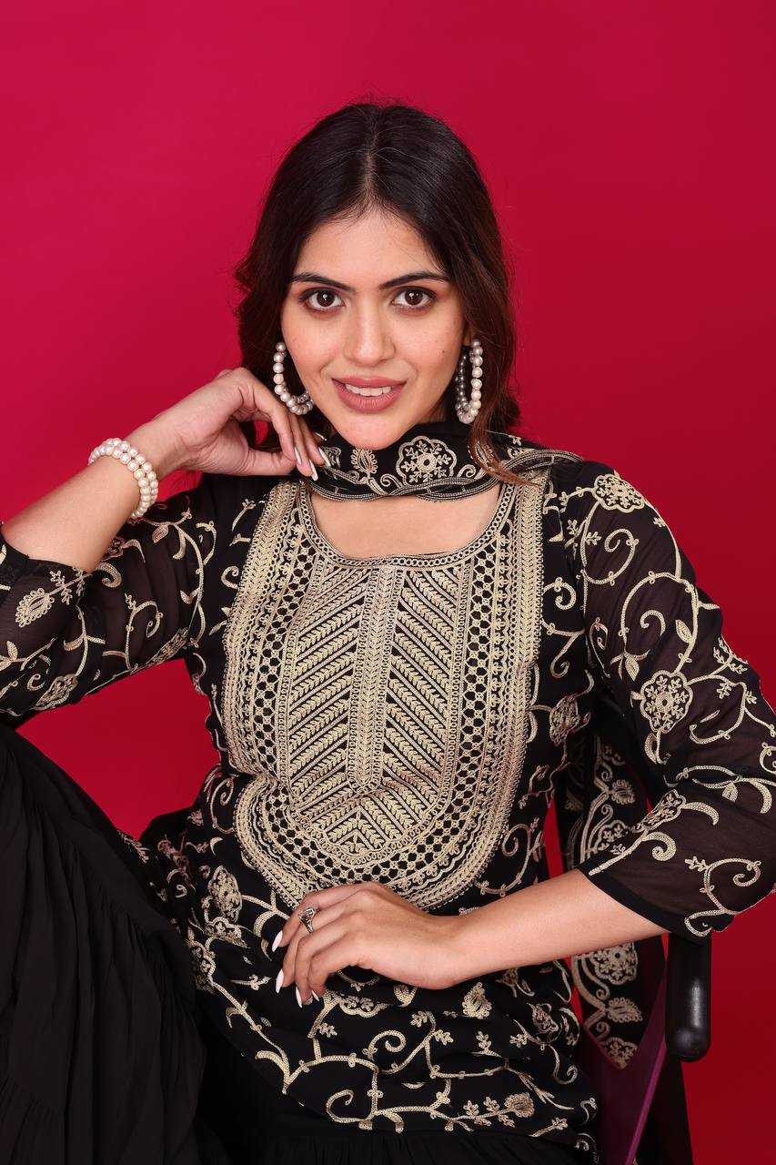 Ynf Georgette KESH499 5005 Suits & Dresses Wholesale Sharara Salwar Suits Embroidery Suits Georgette Suit Manufacturer