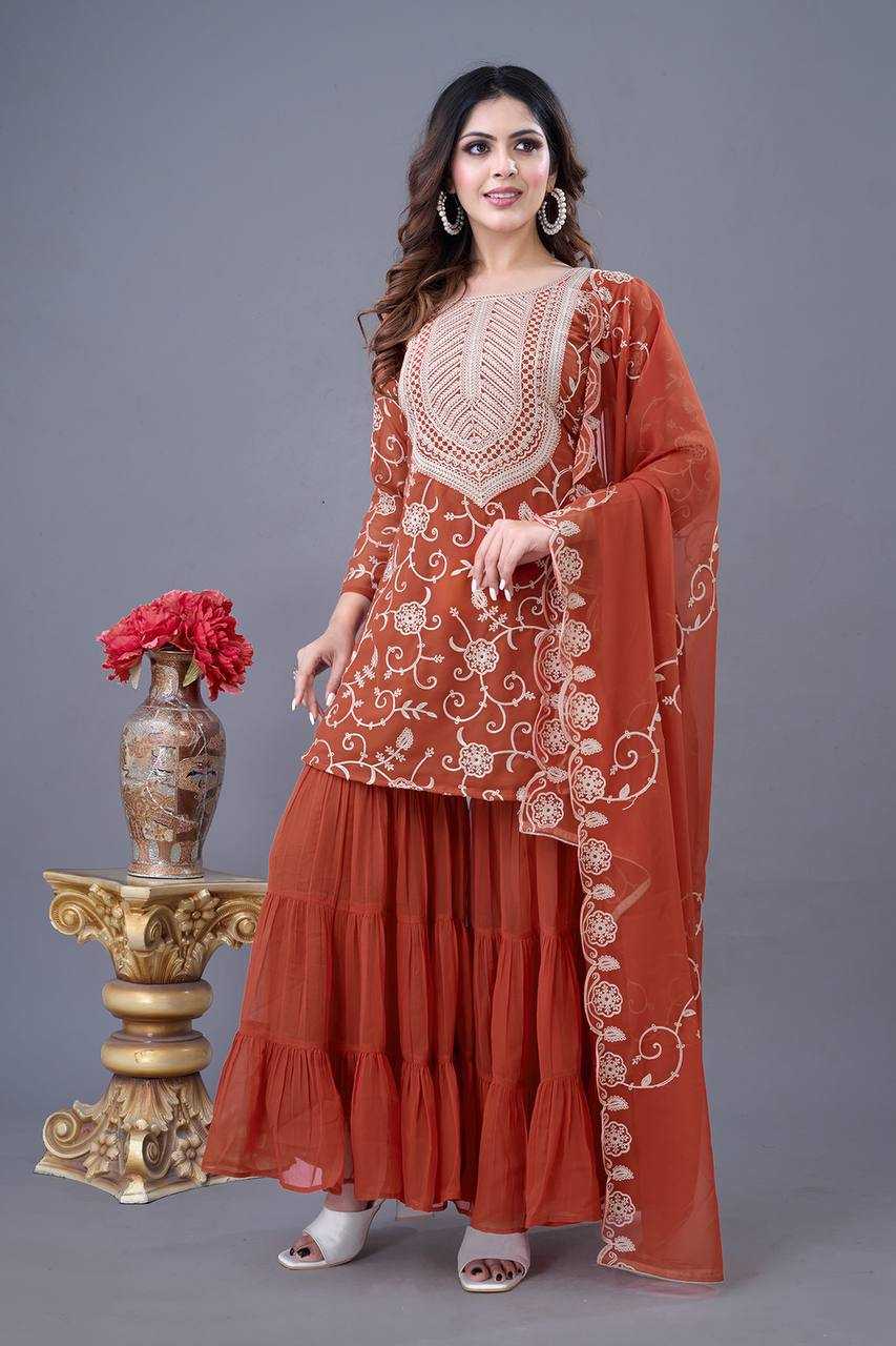 Ynf Georgette KESH499 5005 Suits & Dresses Wholesale Sharara Salwar Suits Embroidery Suits Georgette Suit Manufacturer