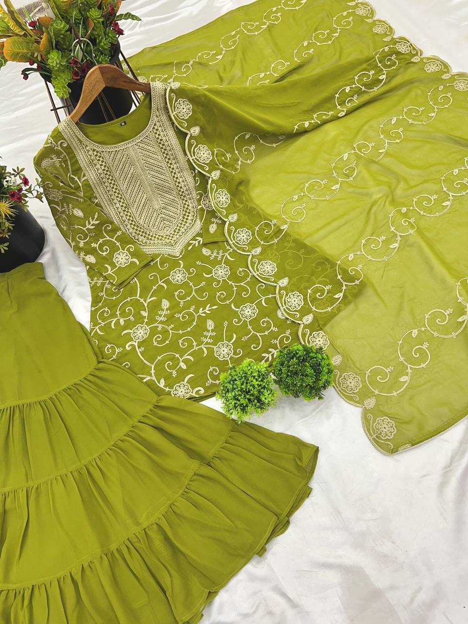 Ynf Georgette KESH499 5005 Suits & Dresses Wholesale Sharara Salwar Suits Embroidery Suits Georgette Suit Manufacturer