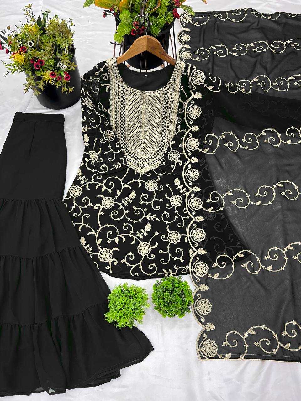 Ynf Georgette KESH499 5005 Suits & Dresses Wholesale Sharara Salwar Suits Embroidery Suits Georgette Suit Manufacturer