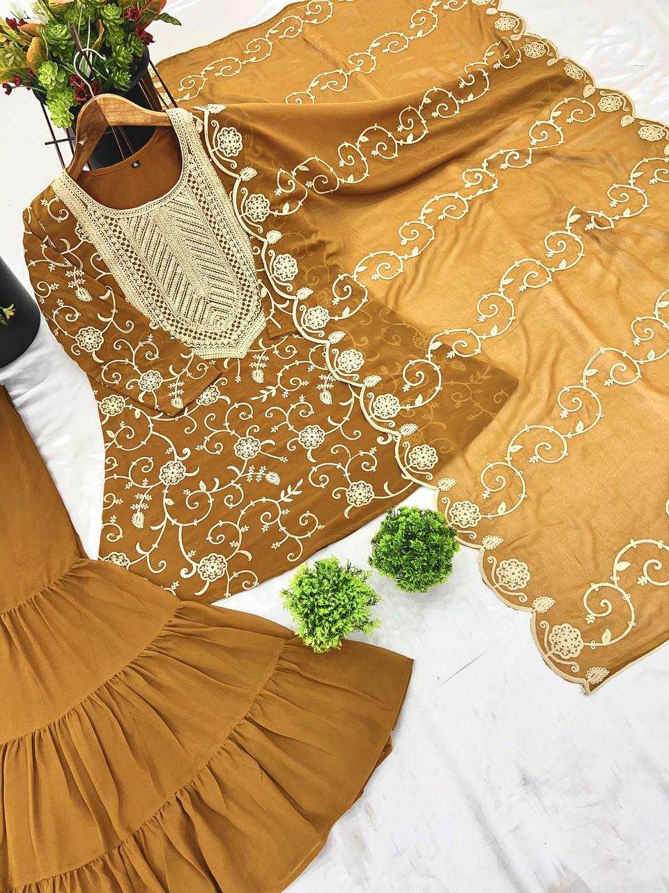 Ynf Georgette KESH499 5005 Suits & Dresses Wholesale Sharara Salwar Suits Embroidery Suits Georgette Suit Manufacturer