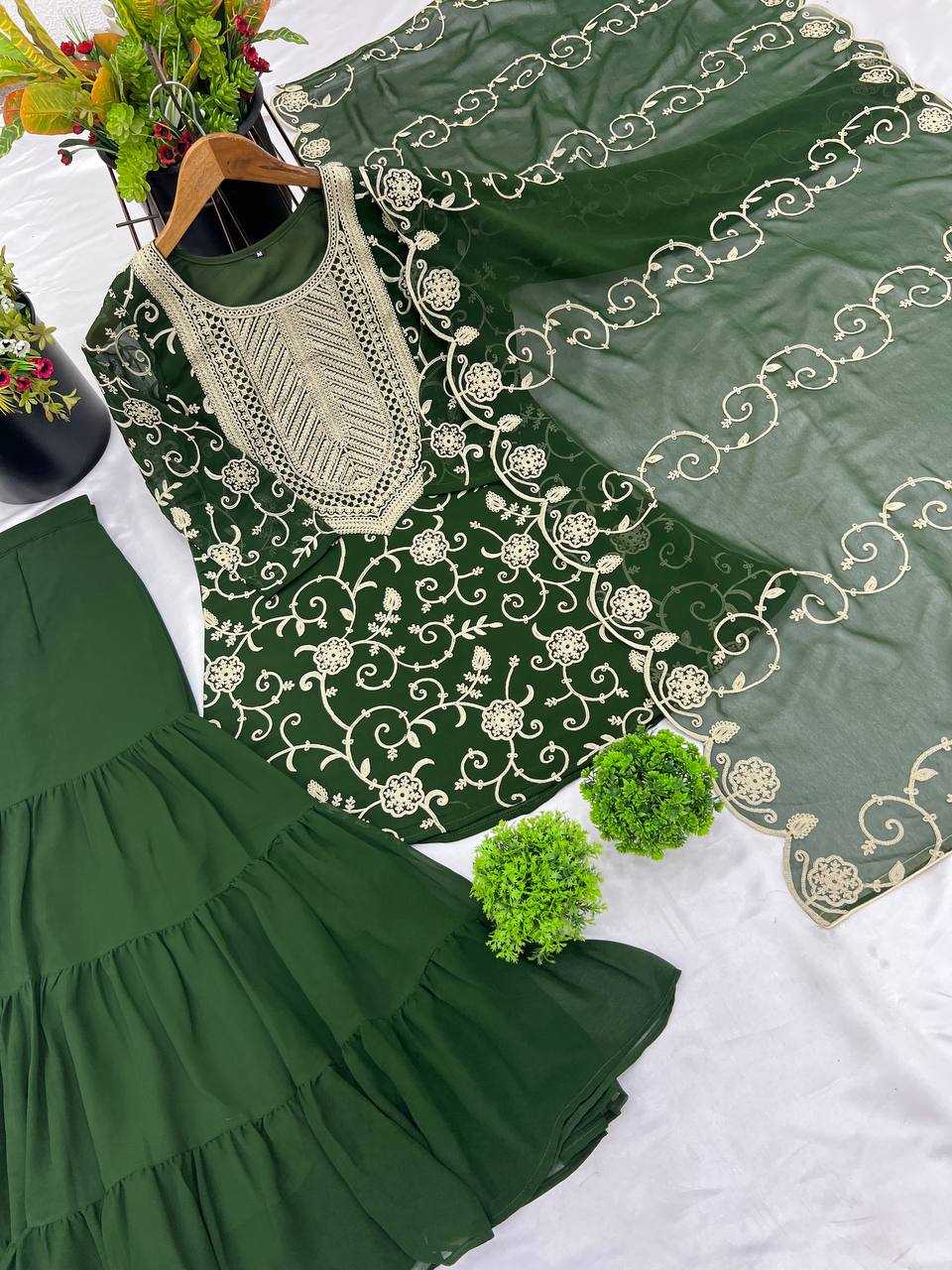 Ynf Georgette KESH499 5005 Suits & Dresses Wholesale Sharara Salwar Suits Embroidery Suits Georgette Suit Manufacturer