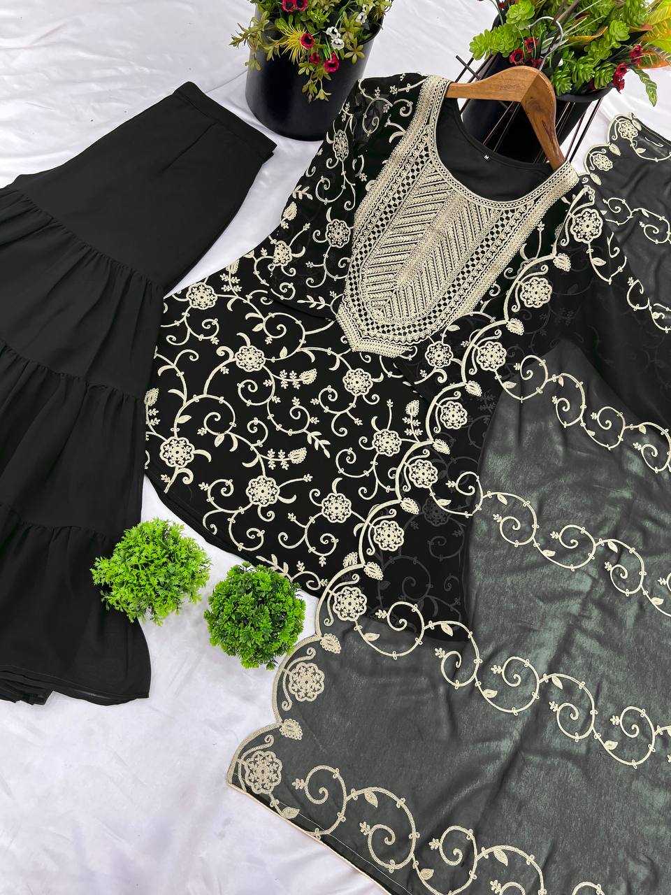 Ynf Georgette KESH499 5005 Suits & Dresses Wholesale Sharara Salwar Suits Embroidery Suits Georgette Suit Manufacturer