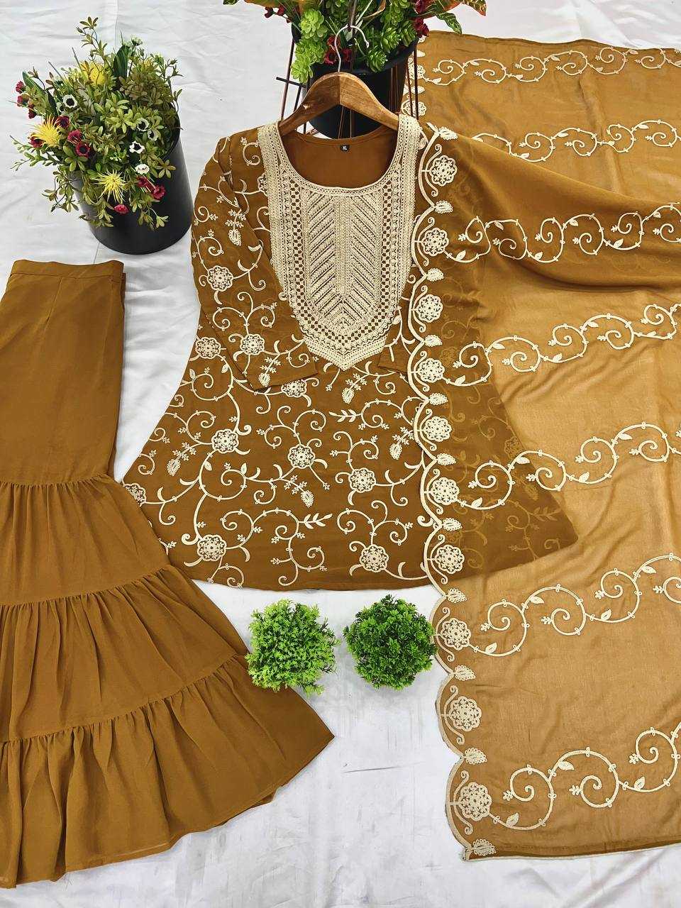 Ynf Georgette KESH499 5005 Suits & Dresses Wholesale Sharara Salwar Suits Embroidery Suits Georgette Suit Manufacturer